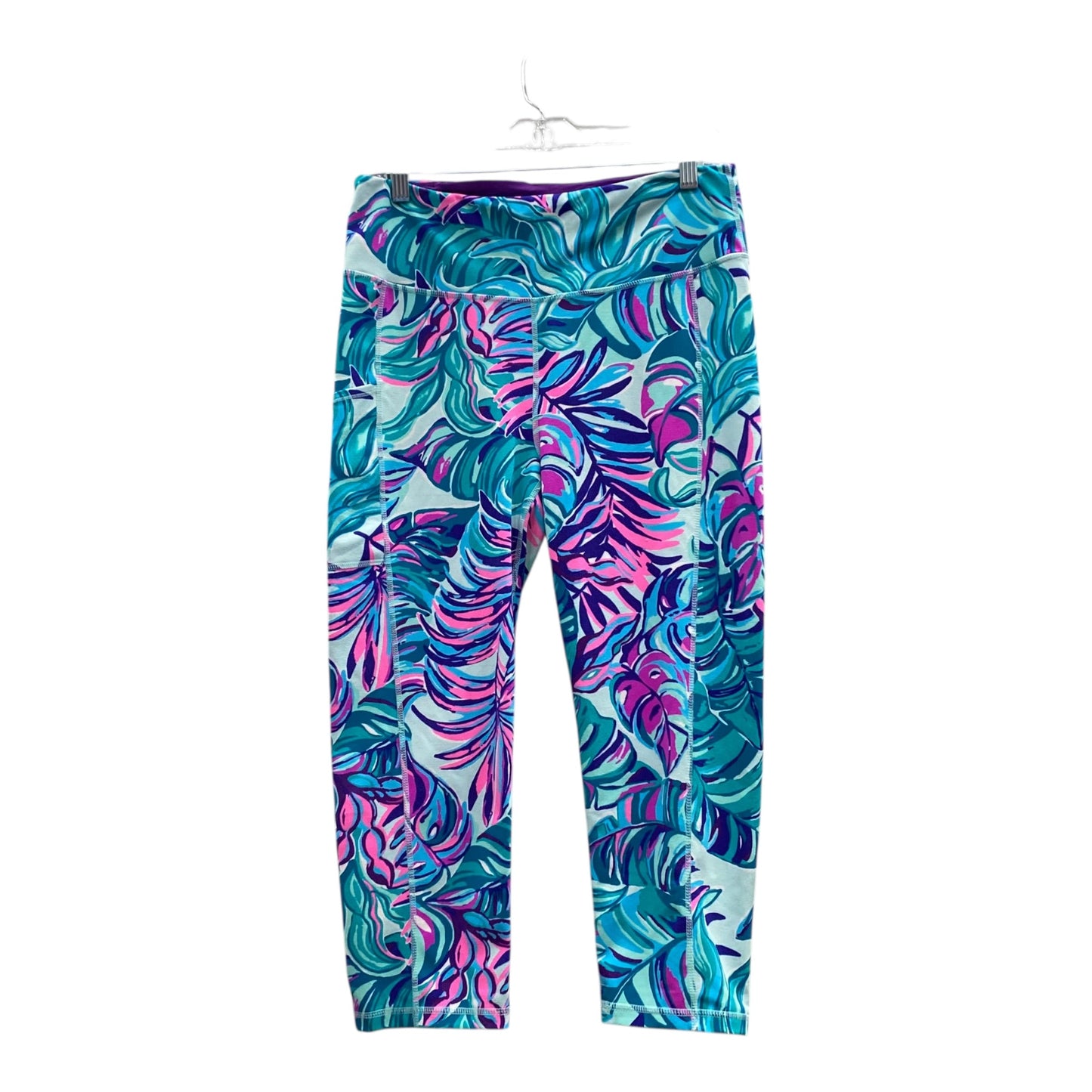 Pants Designer By Lilly Pulitzer In Green & Pink, Size:L