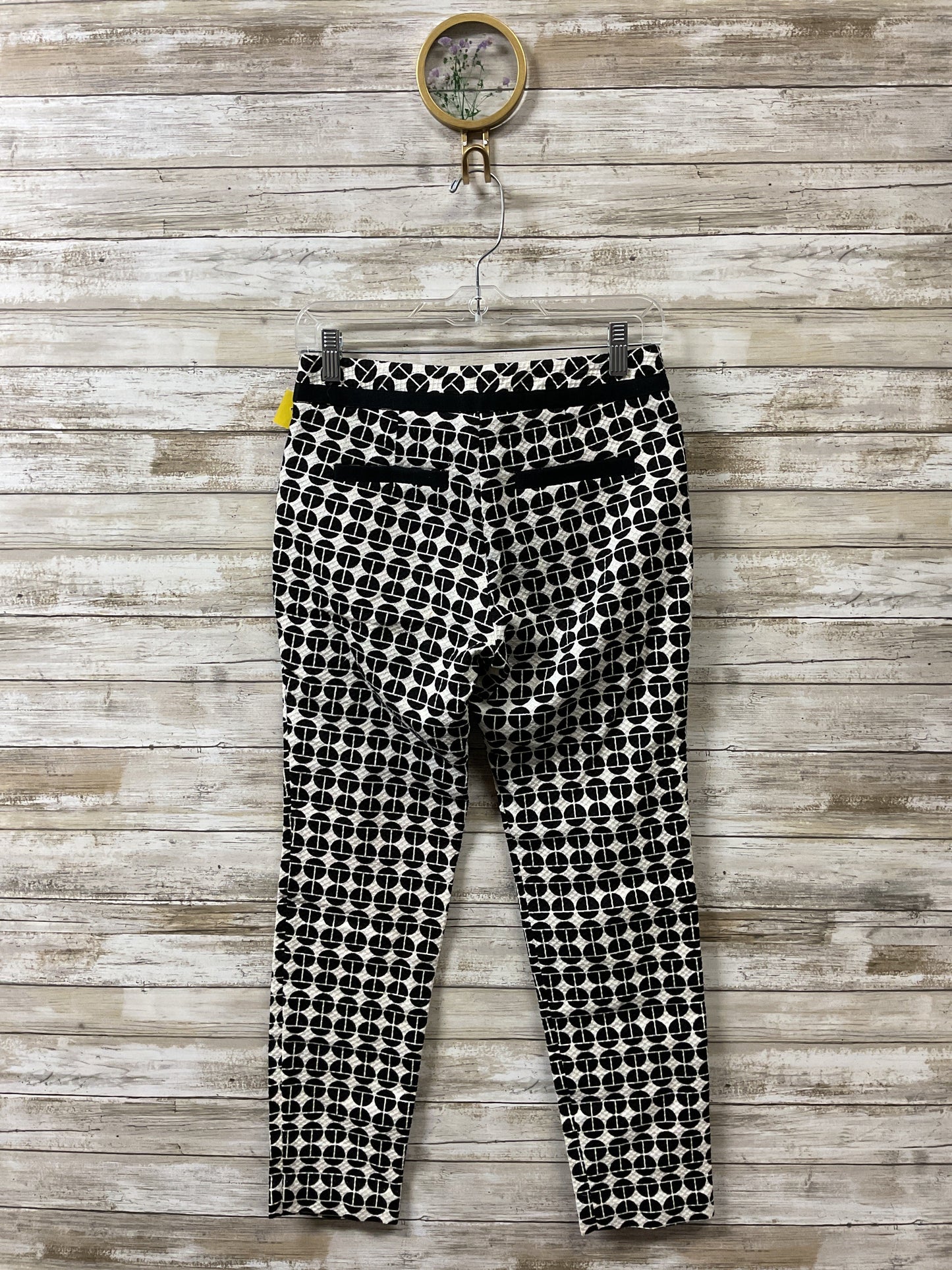 Pants Cropped By Trina Turk In Black & White, Size:0