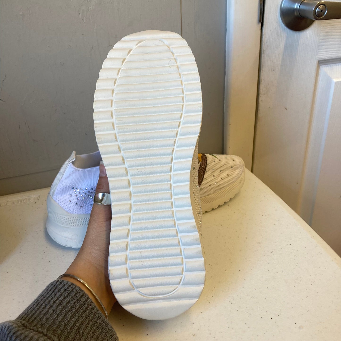 Shoes Sneakers In White, Size:12.5