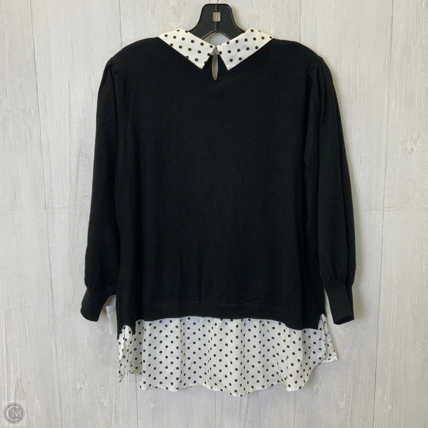 Top Long Sleeve By Adrianna Papell In Black & White, Size: Xl