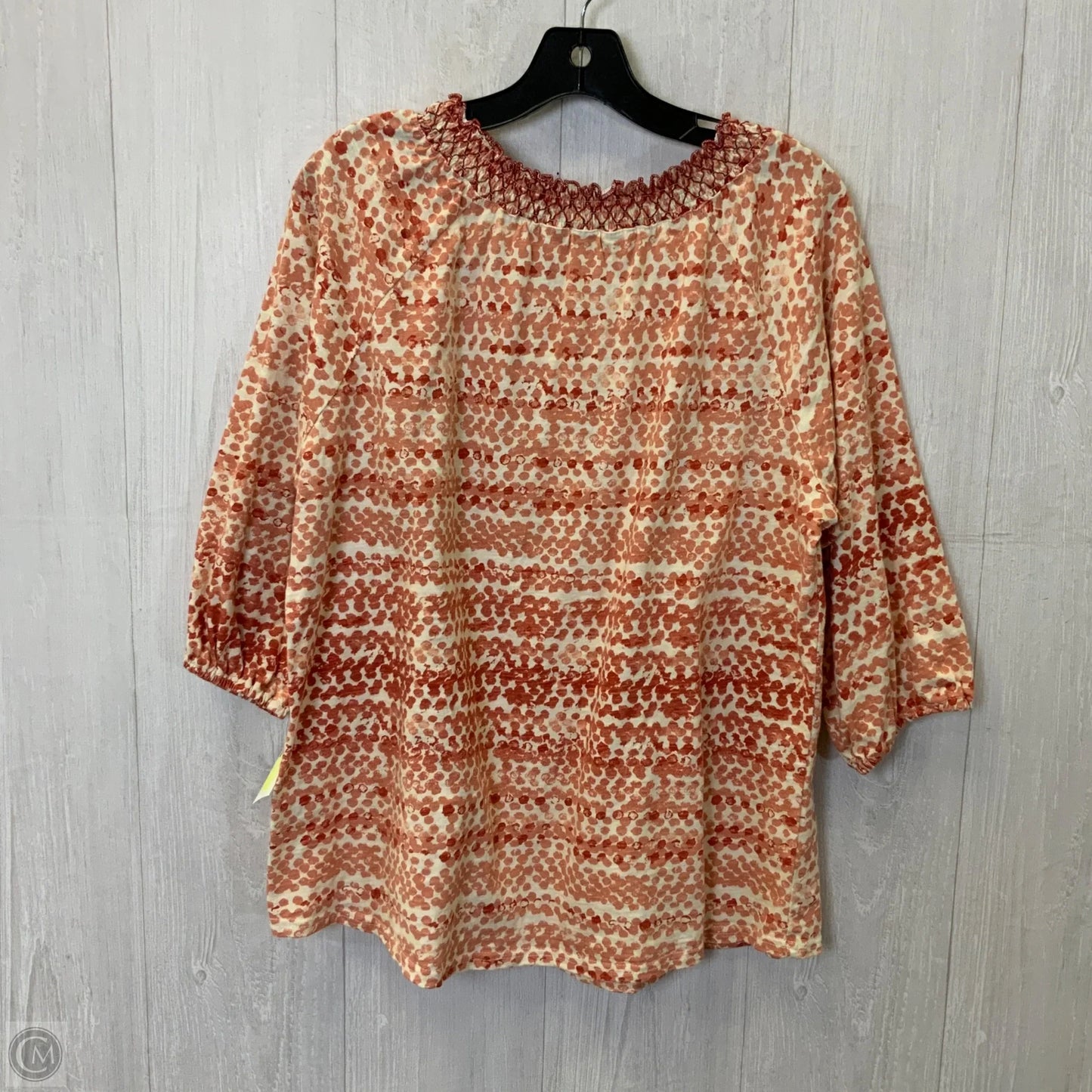 Top 3/4 Sleeve Basic By Cj Banks In Orange & White, Size: 1x