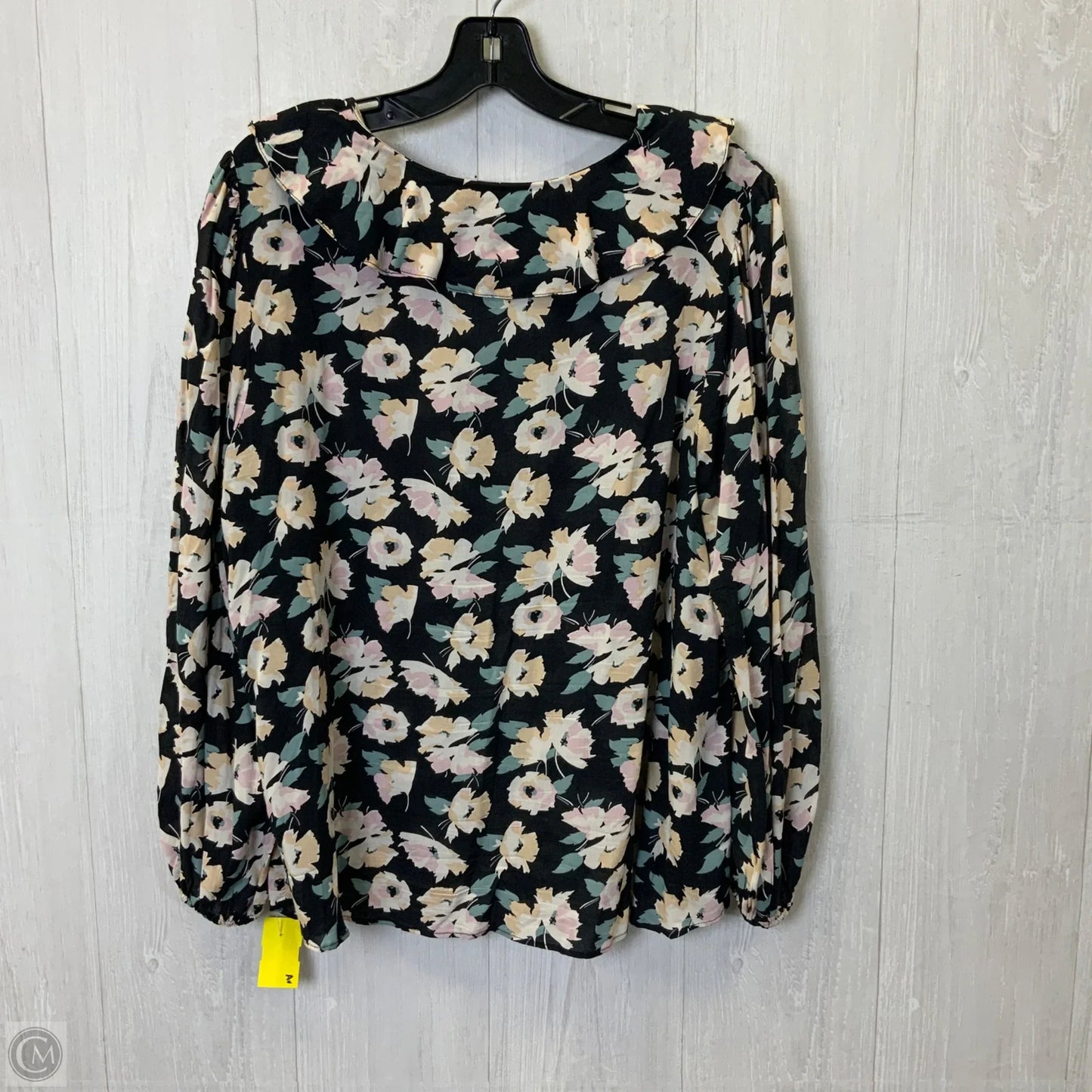 Top Long Sleeve By Philosophy In Black, Size: 1x