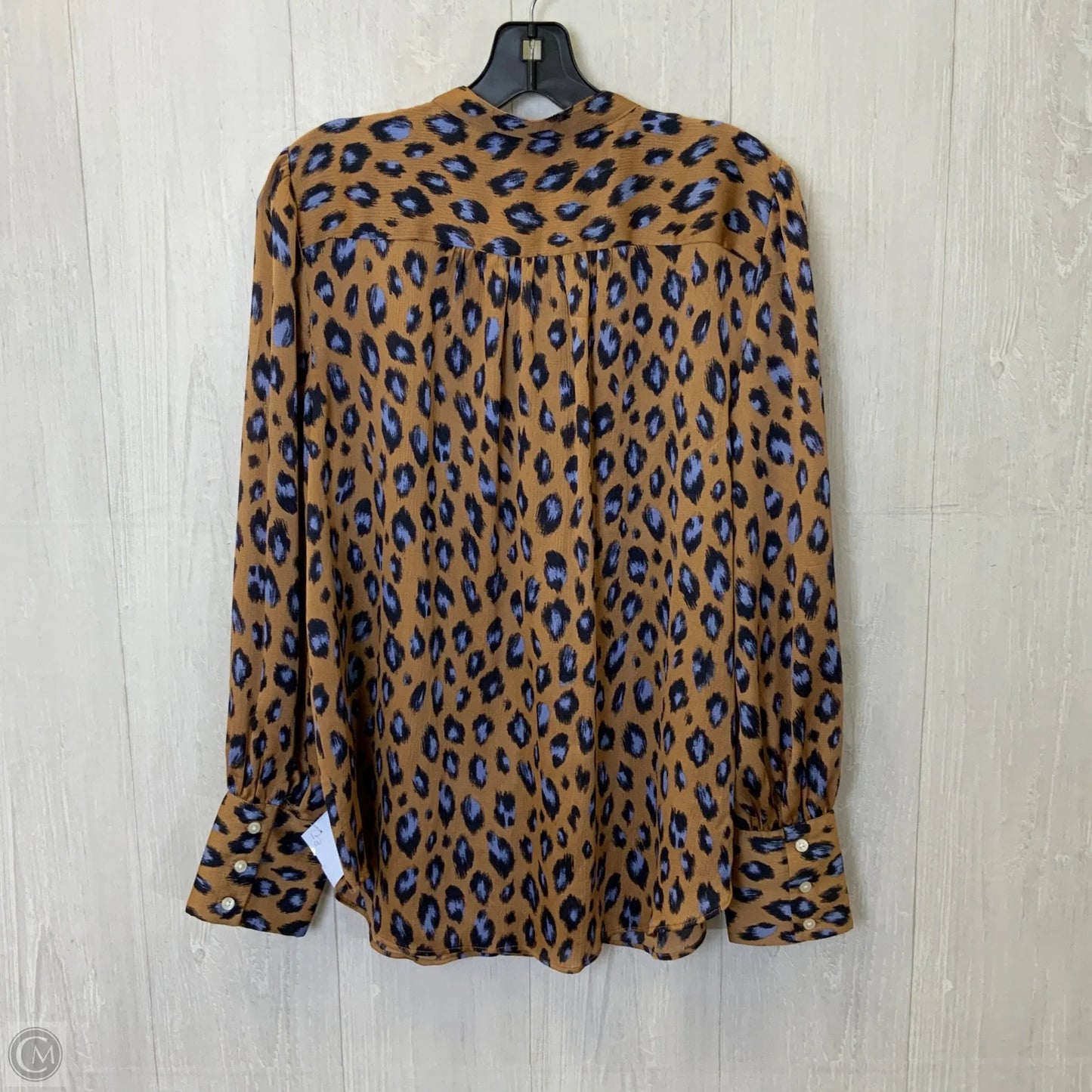 Blouse Long Sleeve By Ann Taylor In Leopard Print, Size: L