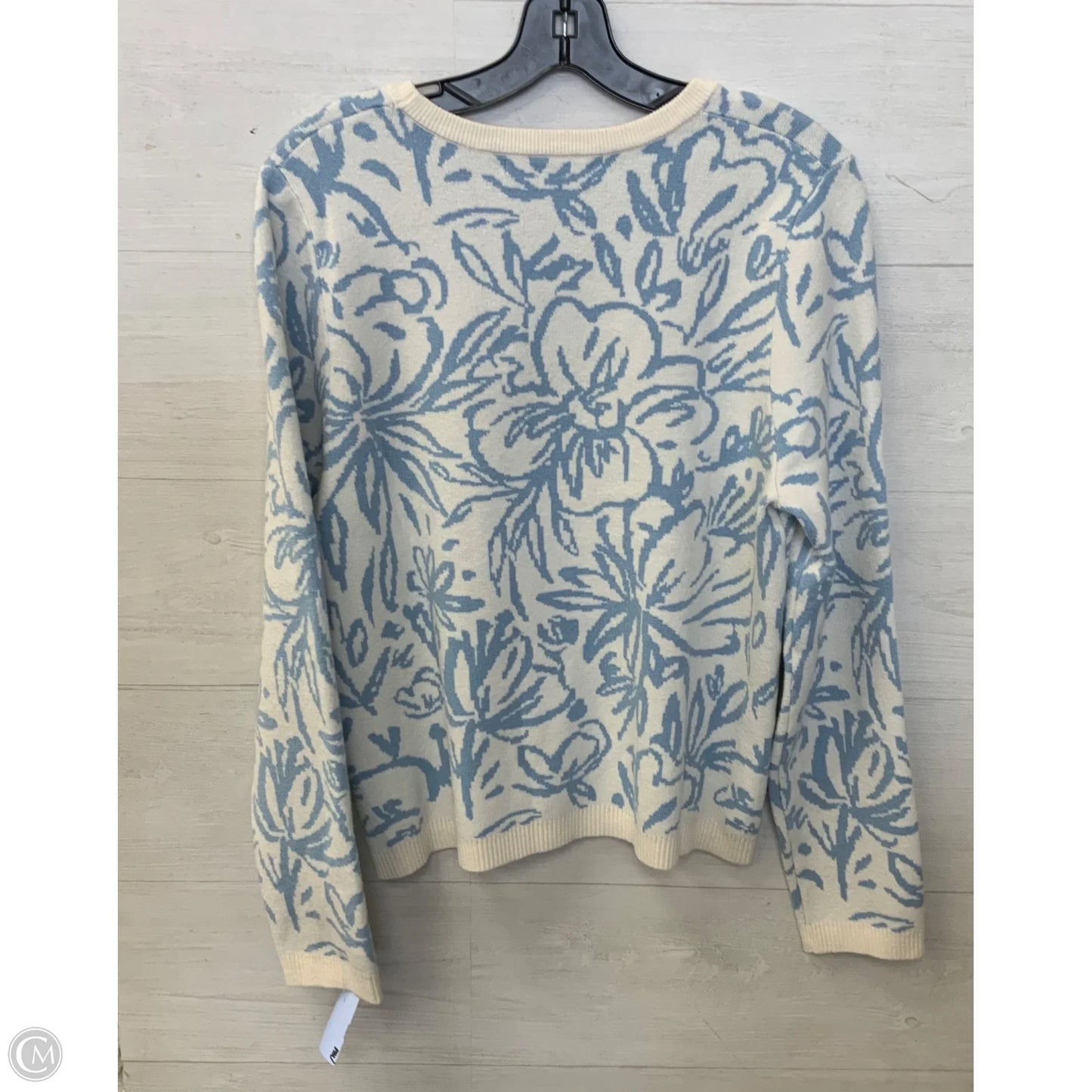 Sweatshirt Crewneck By Tahari In Blue & White, Size: Xl