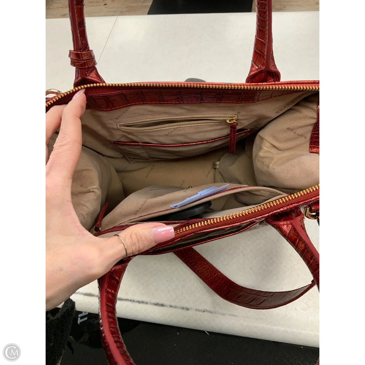 Handbag Designer By Brahmin, Size: Large