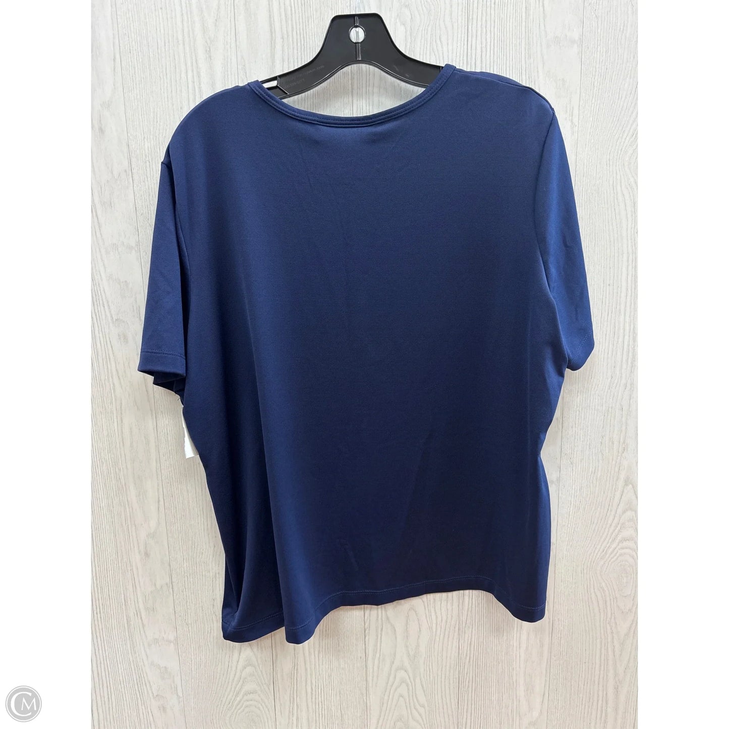 Top Short Sleeve By Susan Graver In Navy, Size: 1x