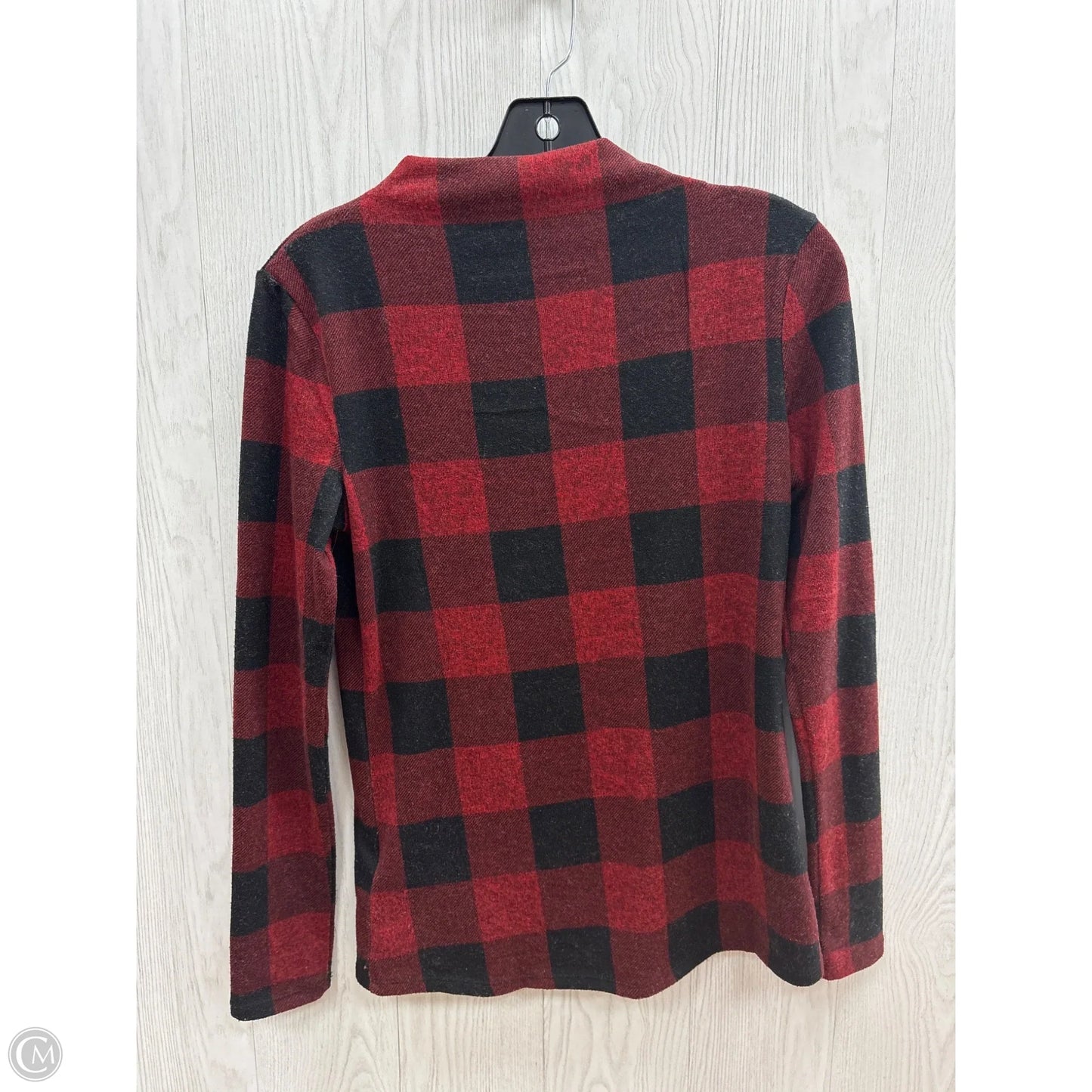 Top Long Sleeve Basic By Beachlunchlounge In Black & Red, Size: Xs