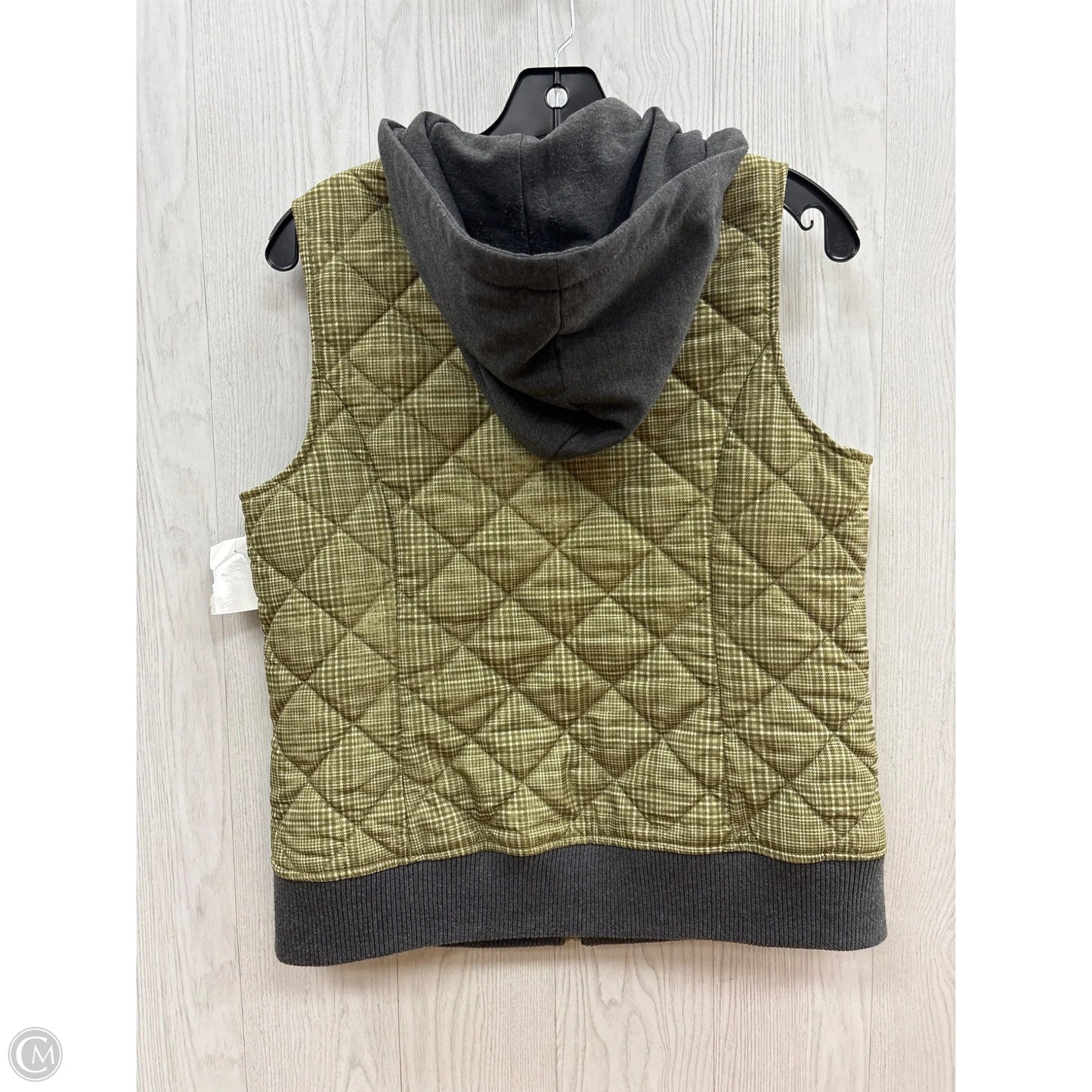 Vest Puffer & Quilted By Ruff Hewn In Green & Grey, Size: M