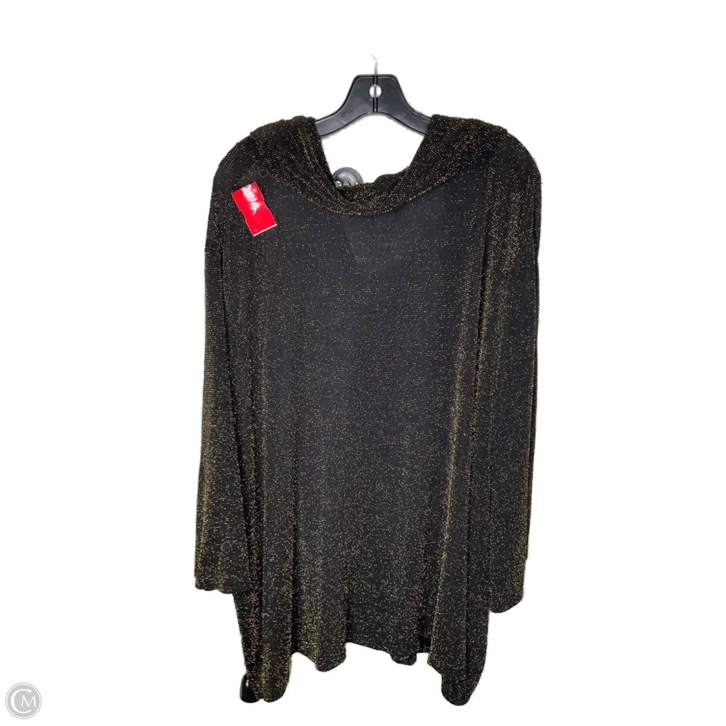 Top Long Sleeve By Maggie Barnes In Black & Gold, Size: 4x
