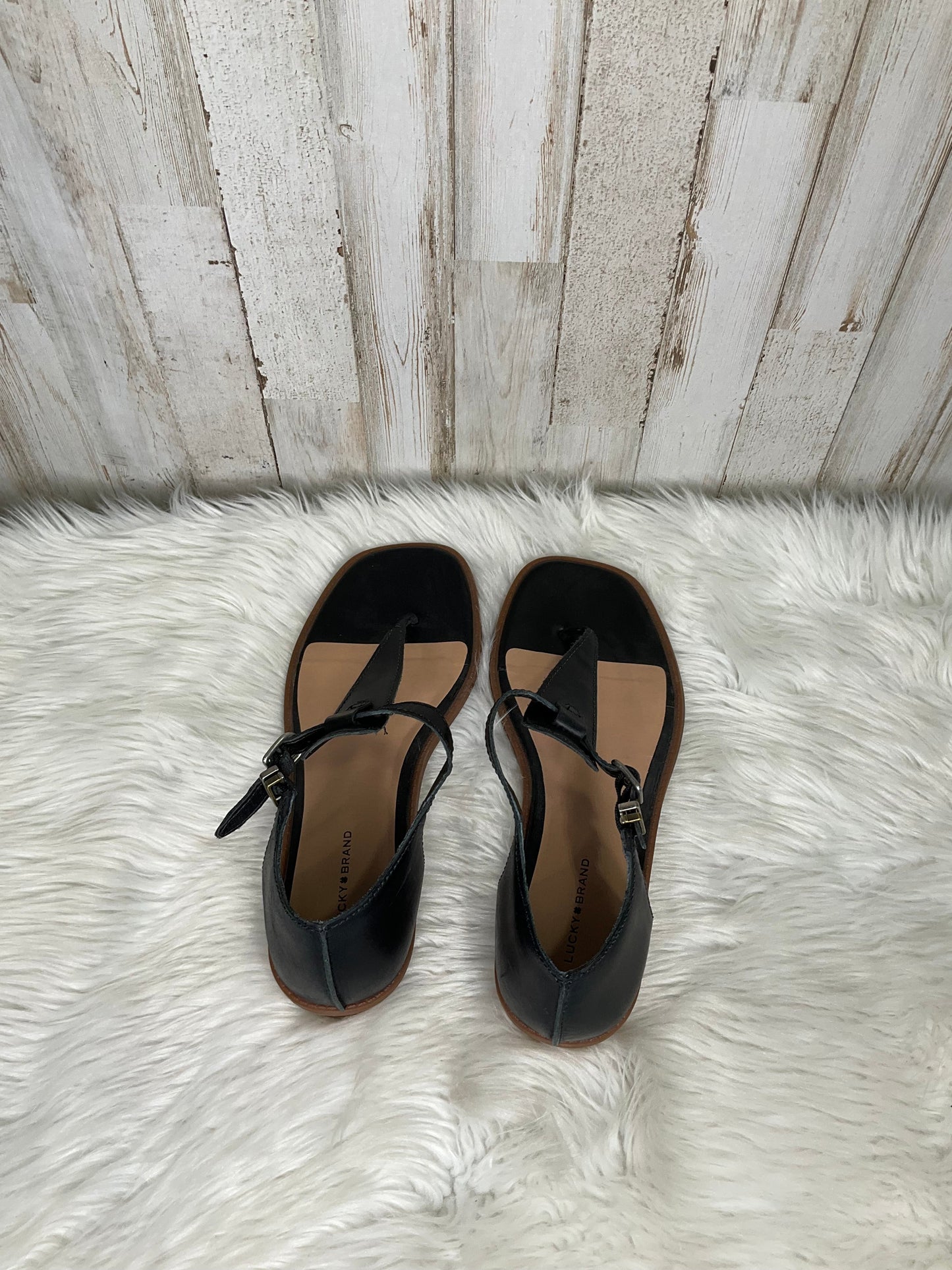 Sandals Heels Wedge By Lucky Brand Size: 9.5