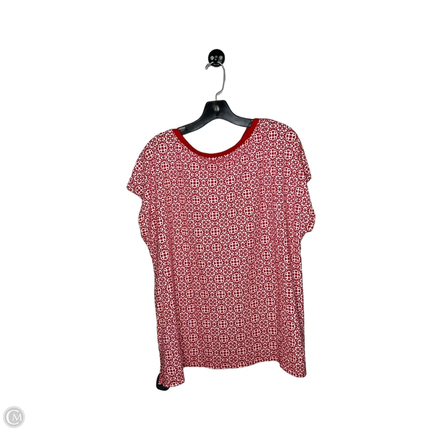 Top Short Sleeve By Liz Claiborne In Red & White, Size: Xxl