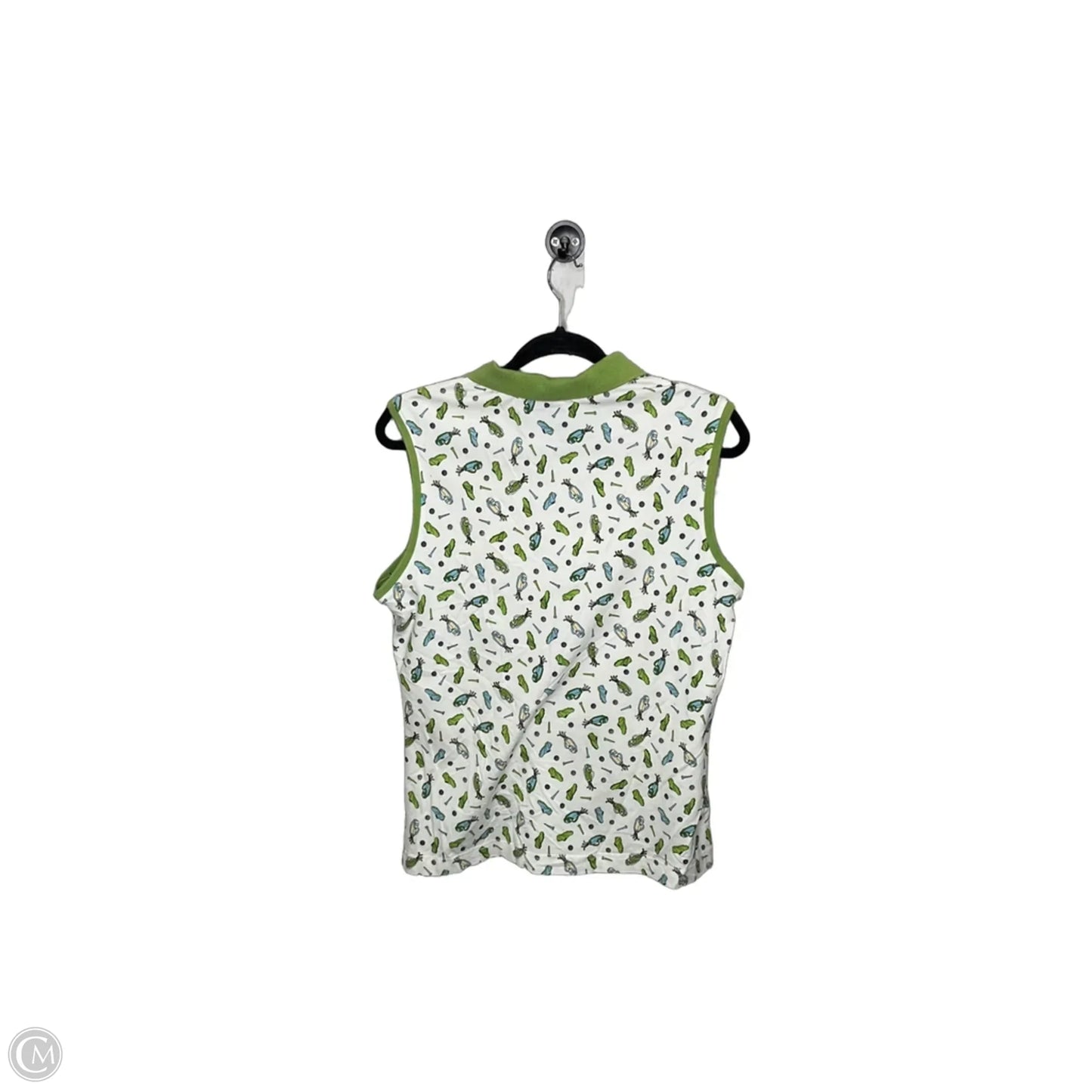 Athletic Tank Top By Clothes Mentor In Cream & Green, Size: Xl