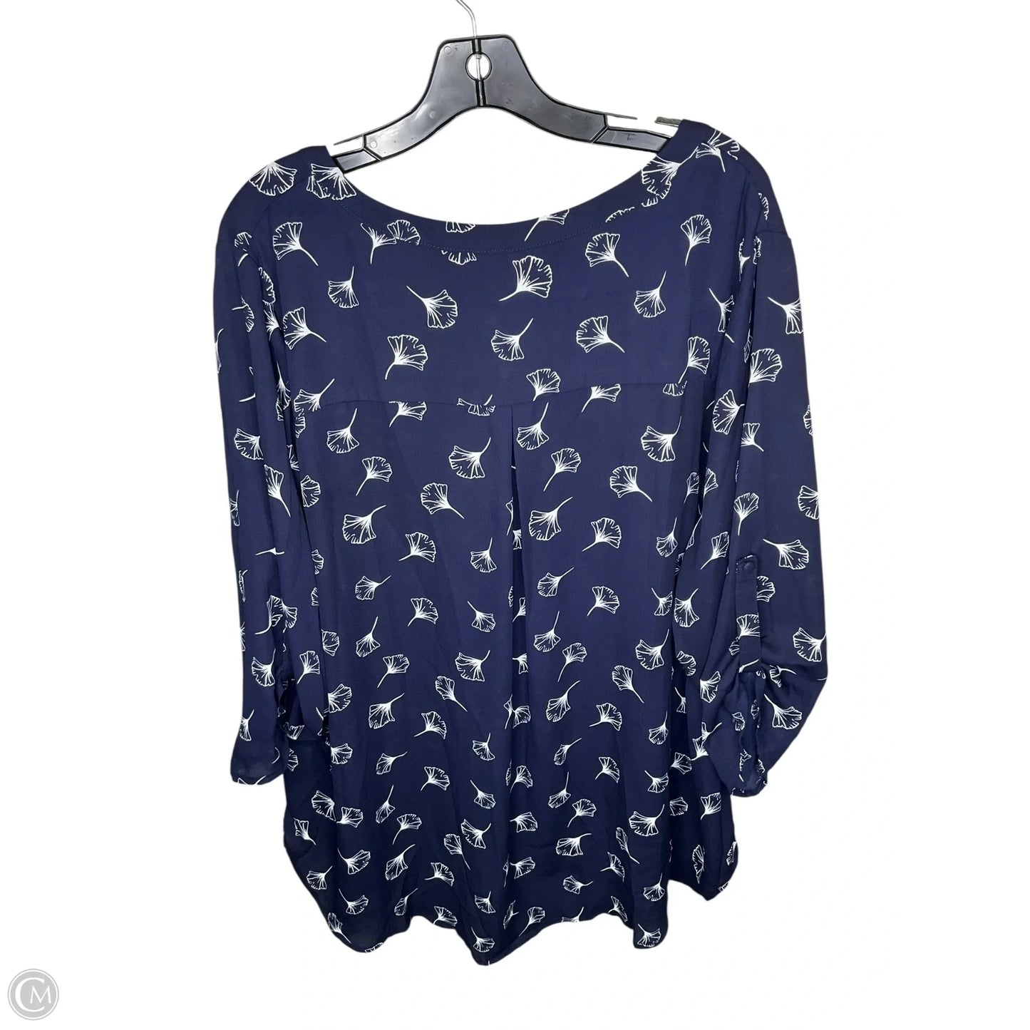Blouse Long Sleeve By 41 Hawthorn In Navy, Size: 3x