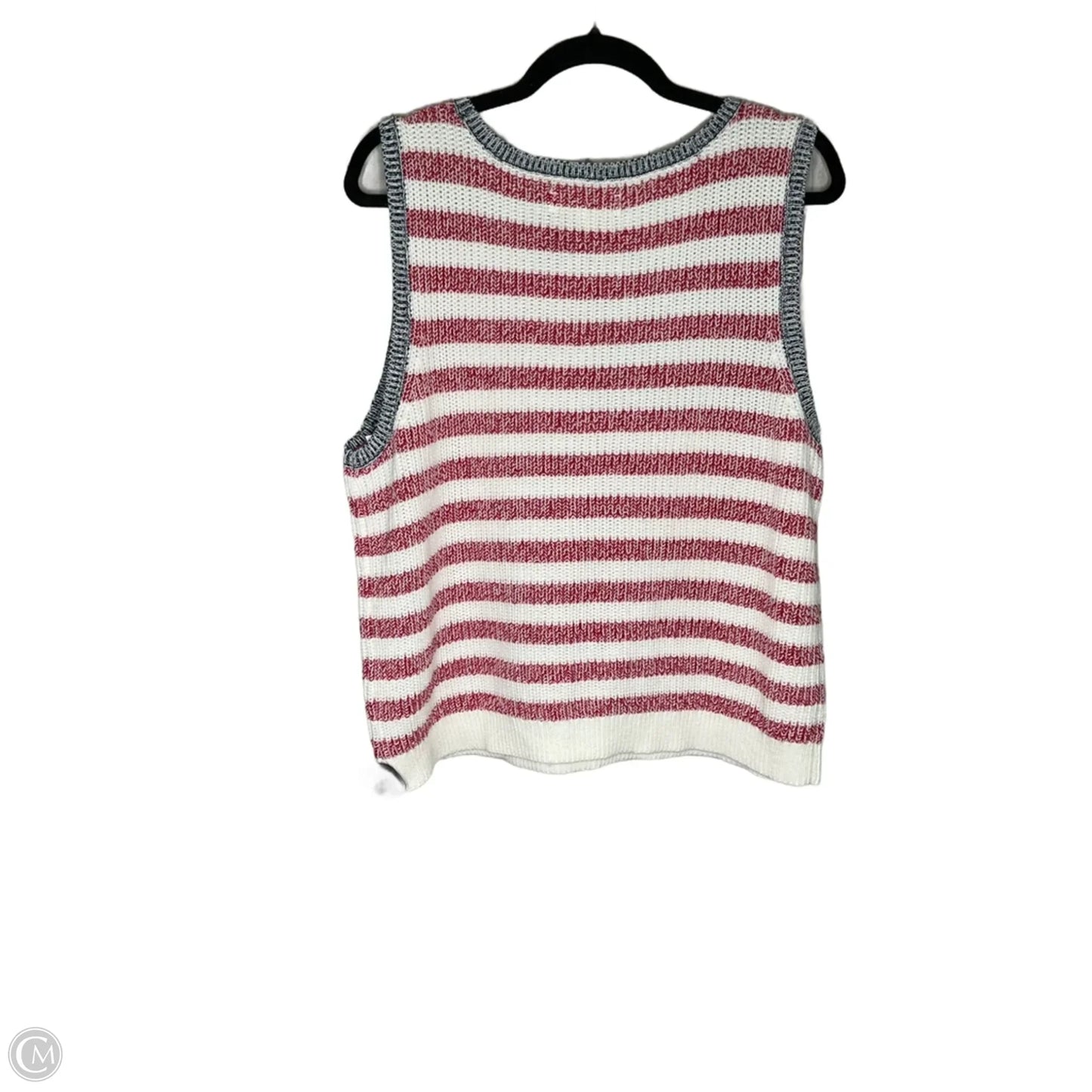 Vest Sweater By Lucky Brand In Striped Pattern, Size: Xl