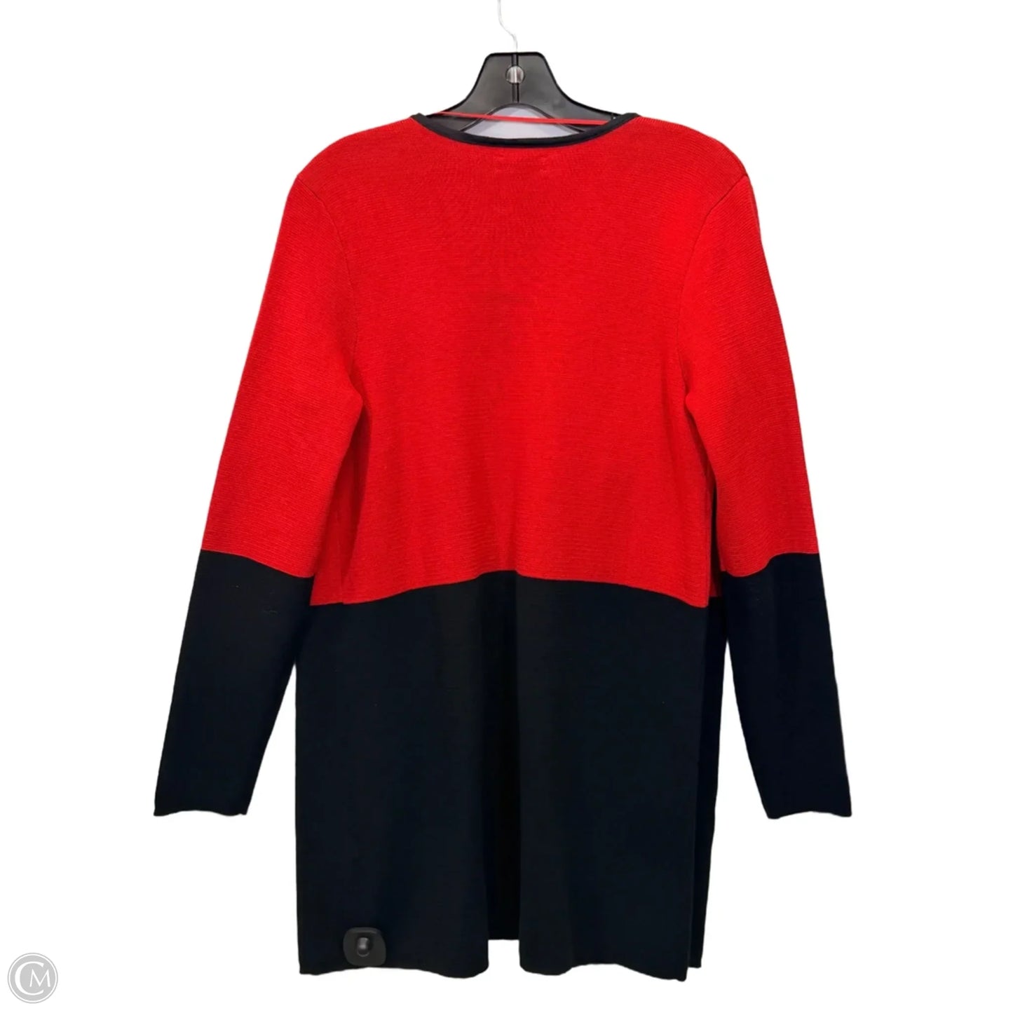 Sweater Cardigan By Charter Club In Black & Red, Size: S