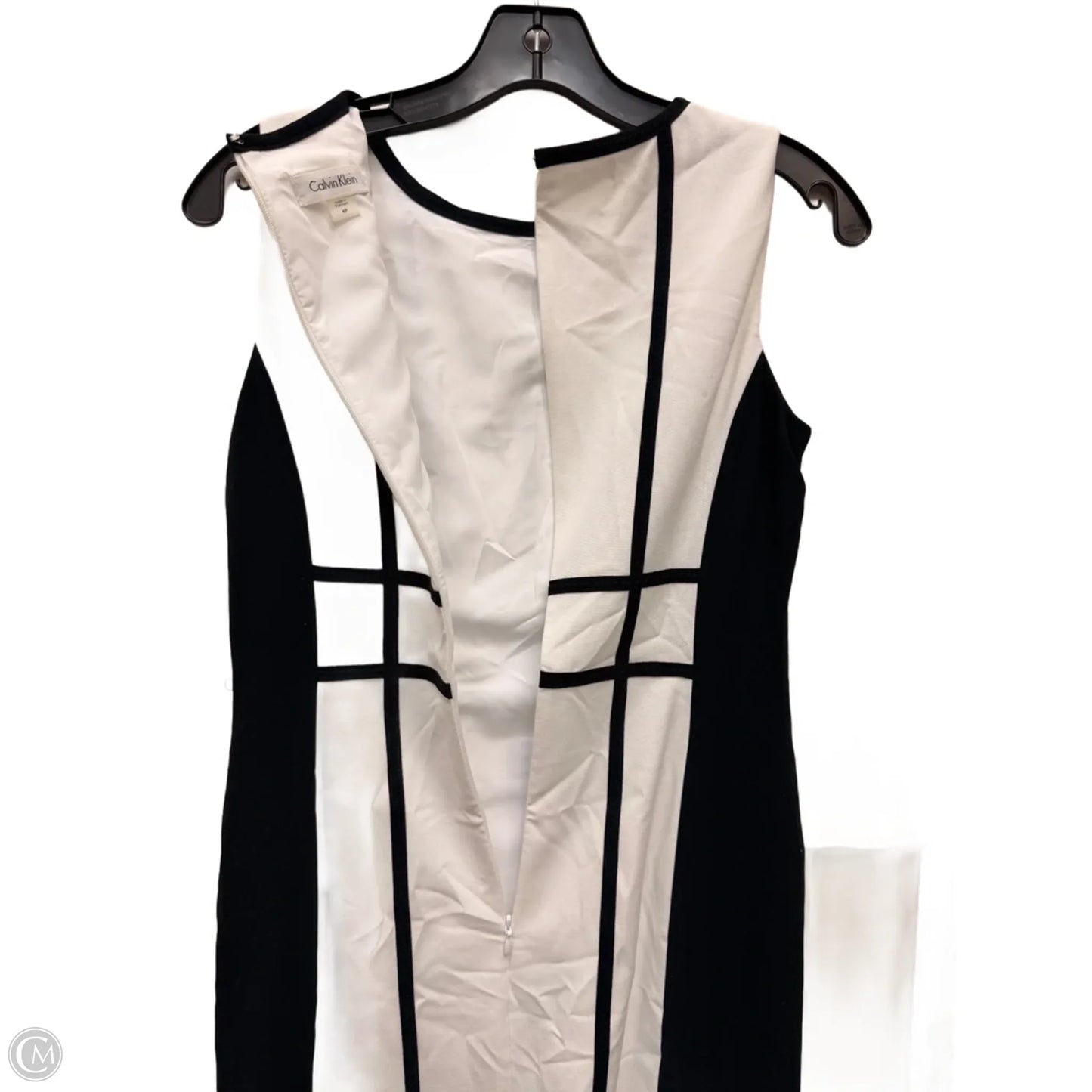 Dress Casual Midi By Calvin Klein In Black & White, Size: Sp