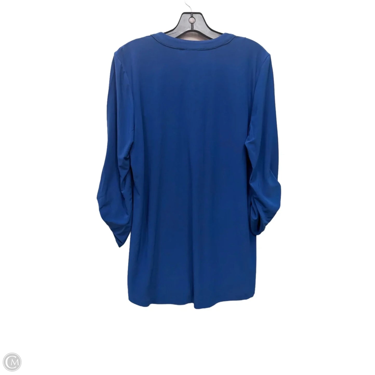 Top Long Sleeve By Crystaline In Blue & Silver, Size: L