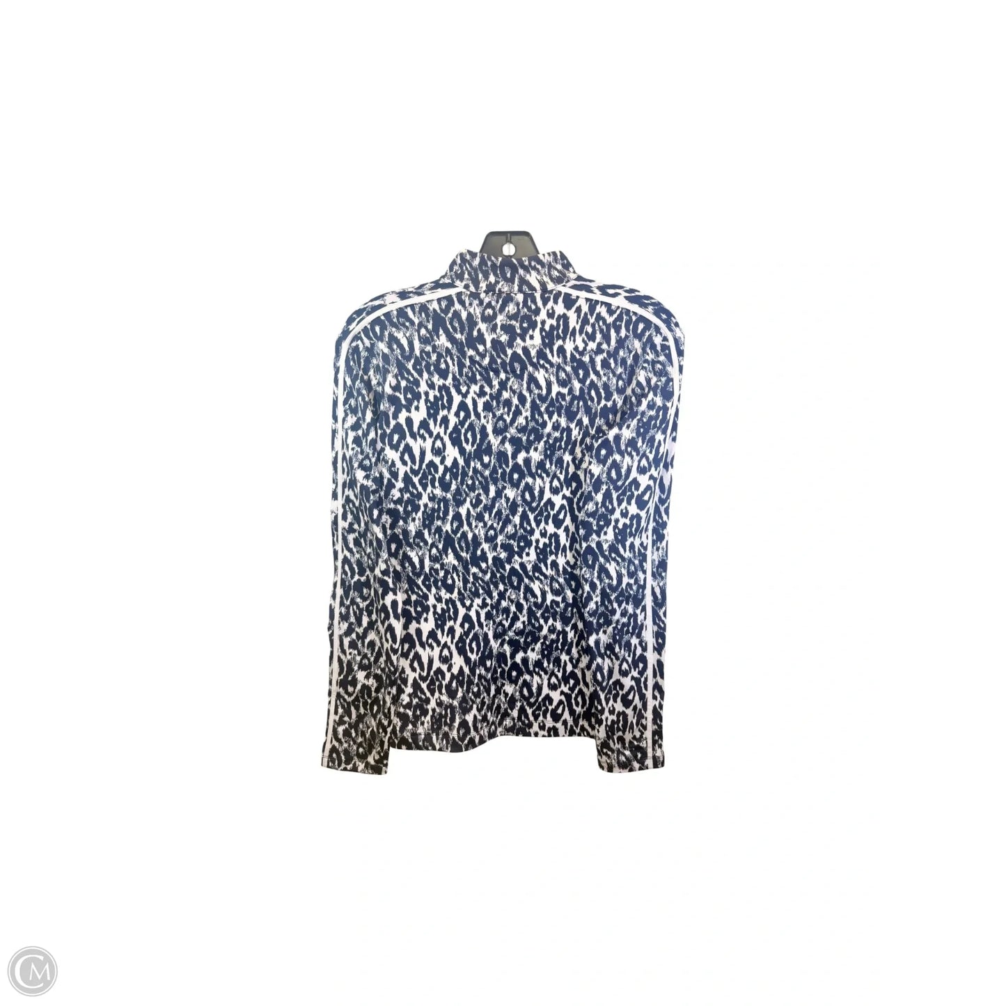 Athletic Top Long Sleeve Collar By Tail In Blue & White, Size: Xs