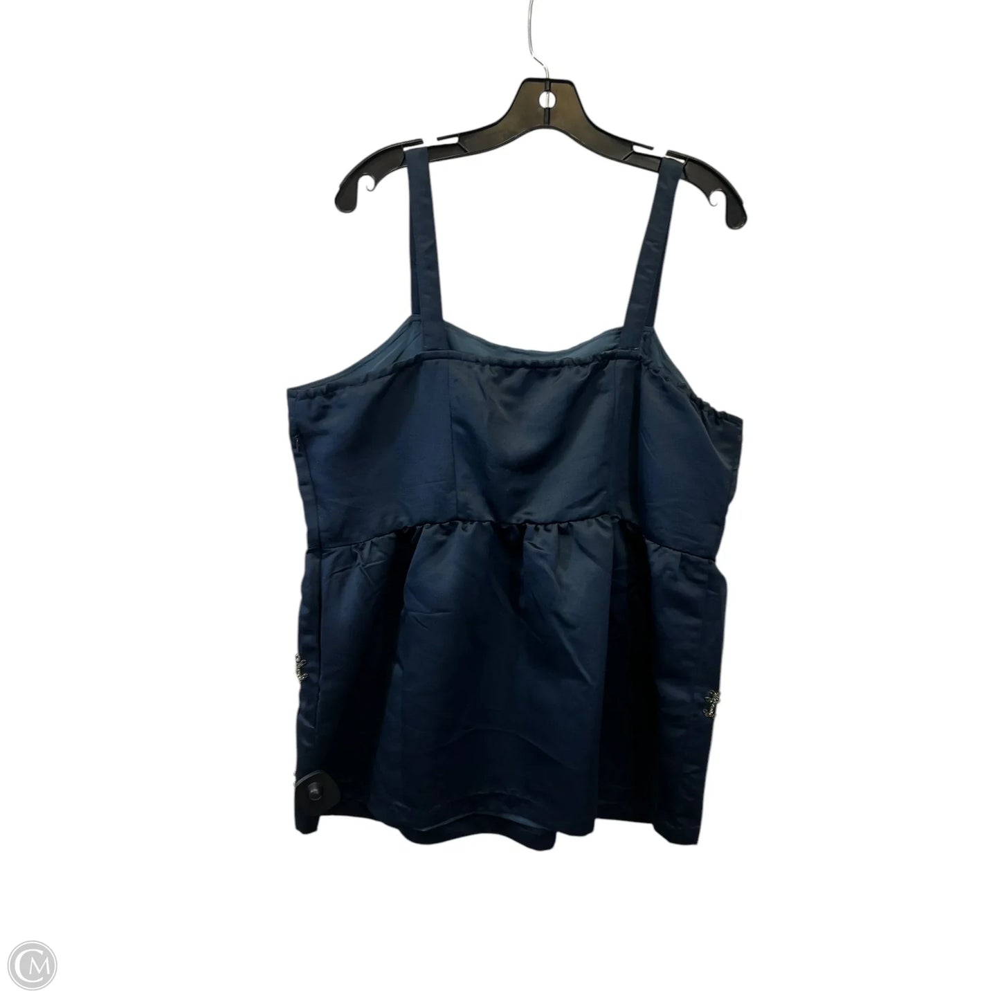 Top Sleeveless Designer By Cmb In Navy, Size: Xl