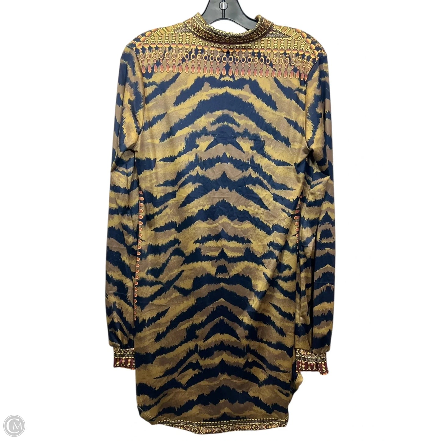 Dress Casual Midi By Fashion Nova In Black & Gold, Size: S