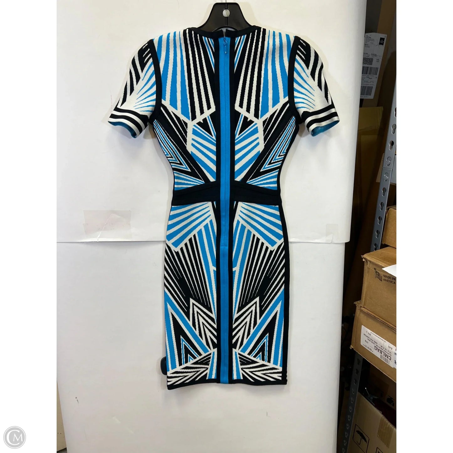 Dress Designer By Herve Leger In Blue, Size: Xs