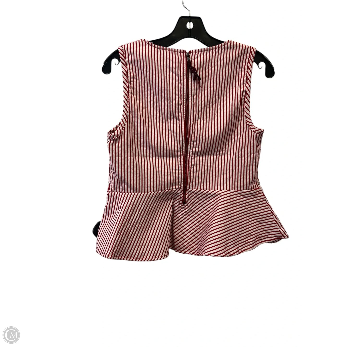 Top Sleeveless Designer By Maeve In Red & White, Size: S