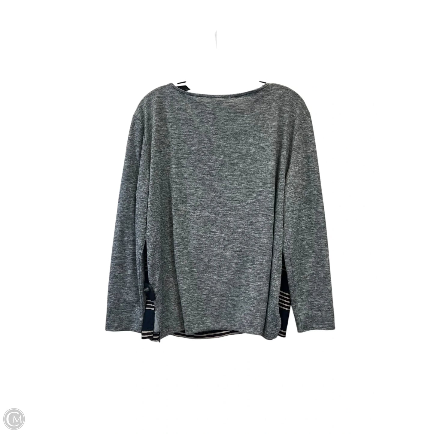 Top Long Sleeve By Loft In Blue & Grey, Size: L