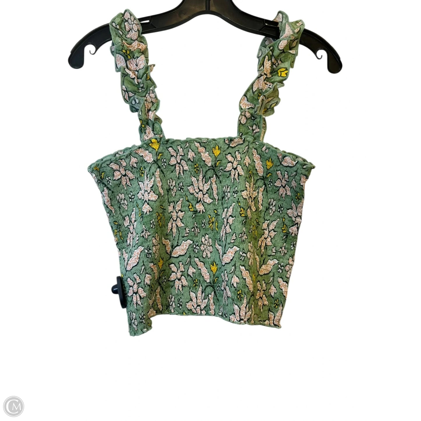 Top Sleeveless By Aerie In Green & Yellow, Size: M