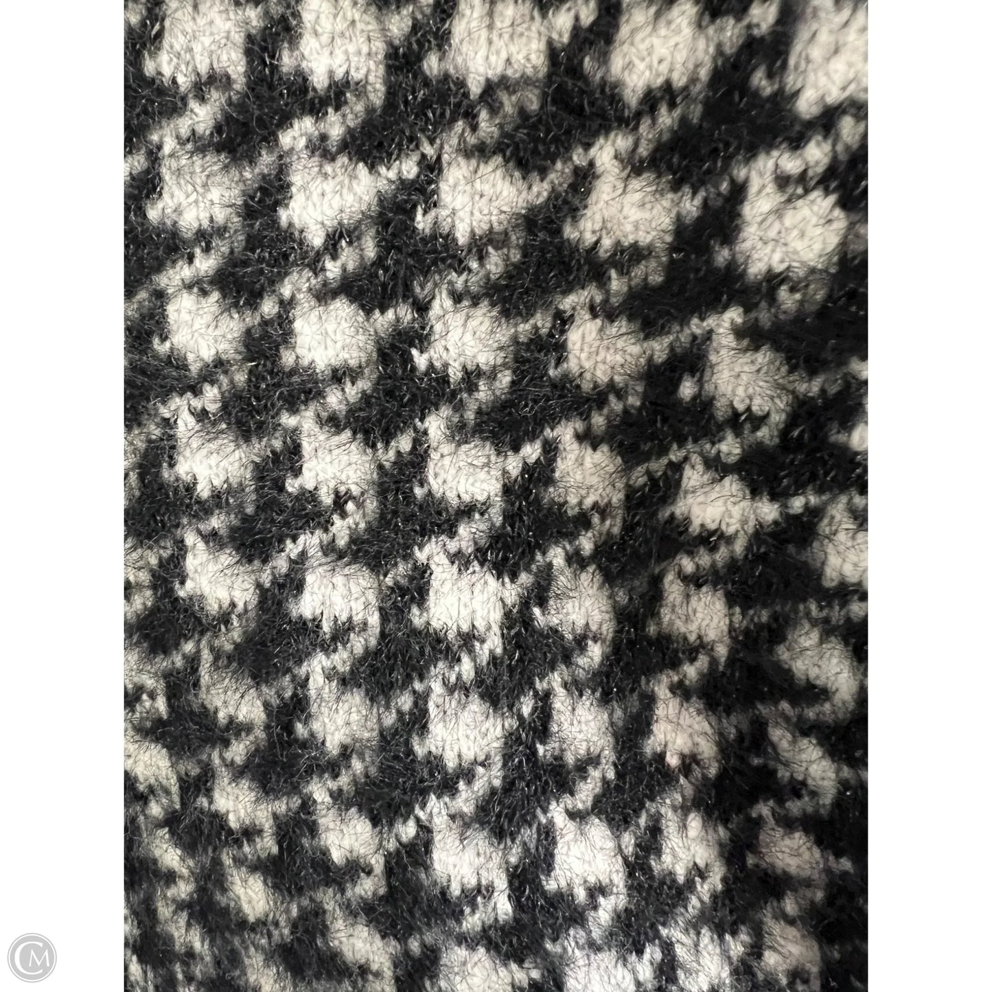 Sweater Cardigan Designer By Tahari In Black & White, Size: M