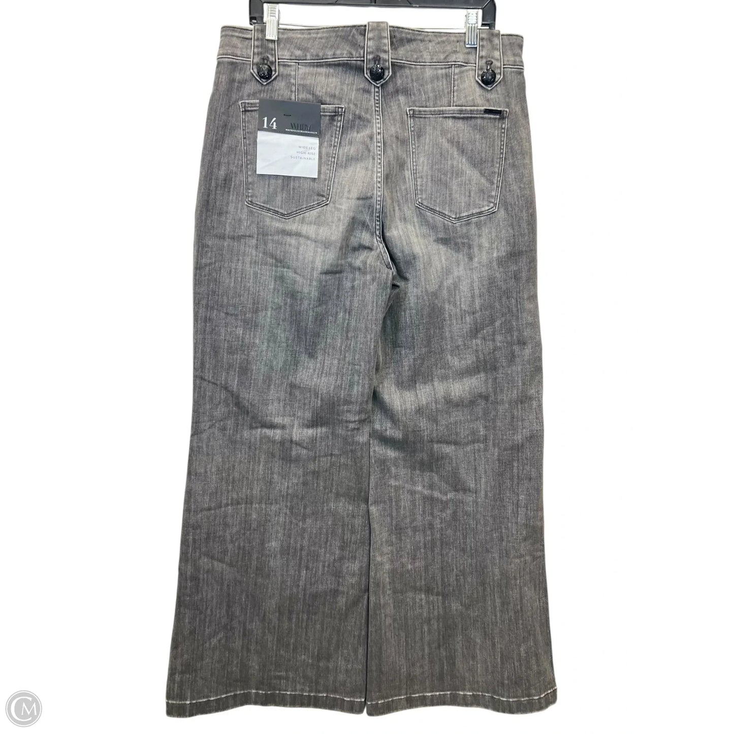 Jeans Wide Leg By White House Black Market In Grey Denim, Size: 14