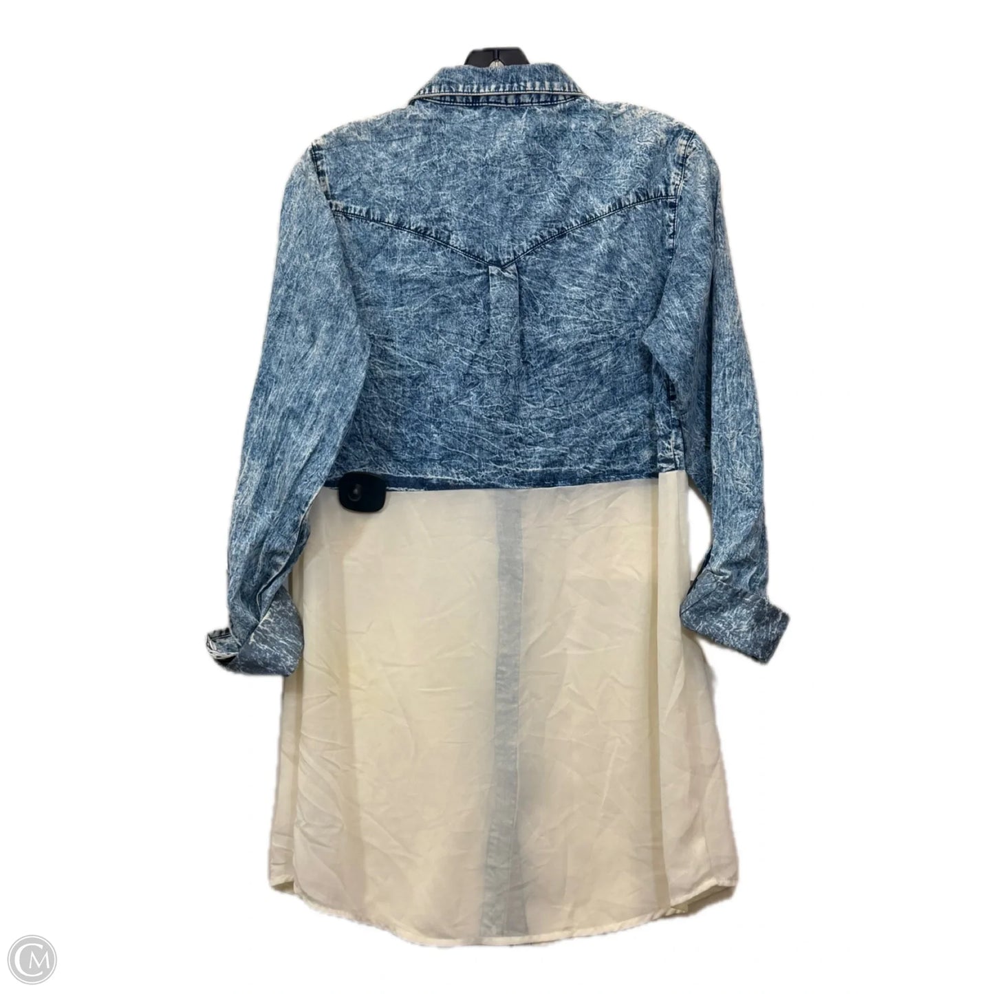 Tunic Long Sleeve By Miss Me In Blue Denim, Size: M