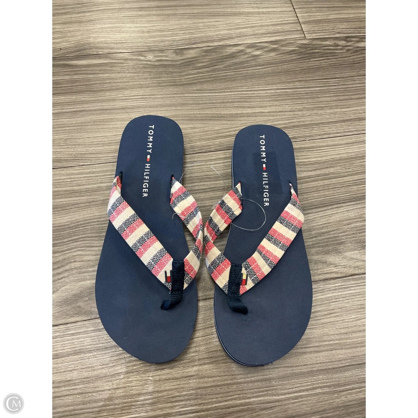 Sandals Flip Flops By Tommy Hilfiger In Blue & Red & White, Size: 11