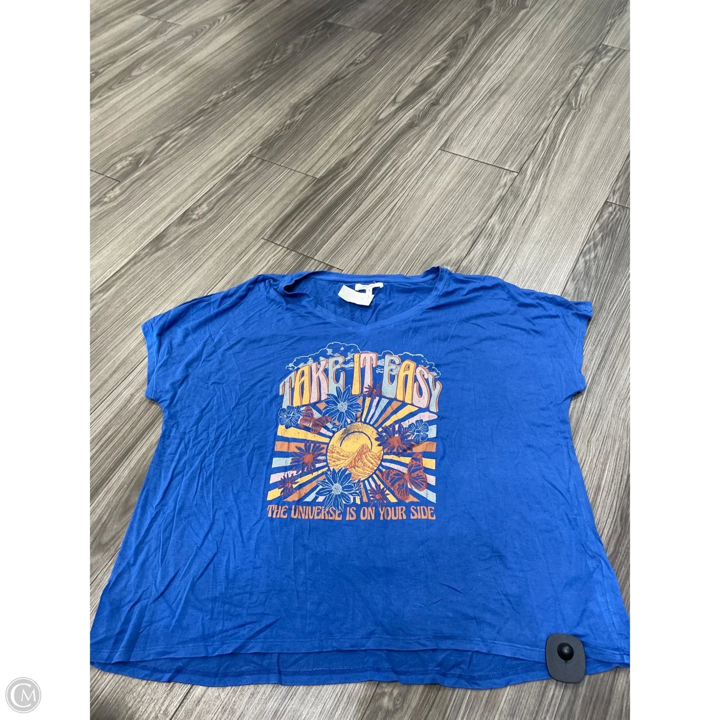 Top Short Sleeve By Maurices In Blue, Size: L