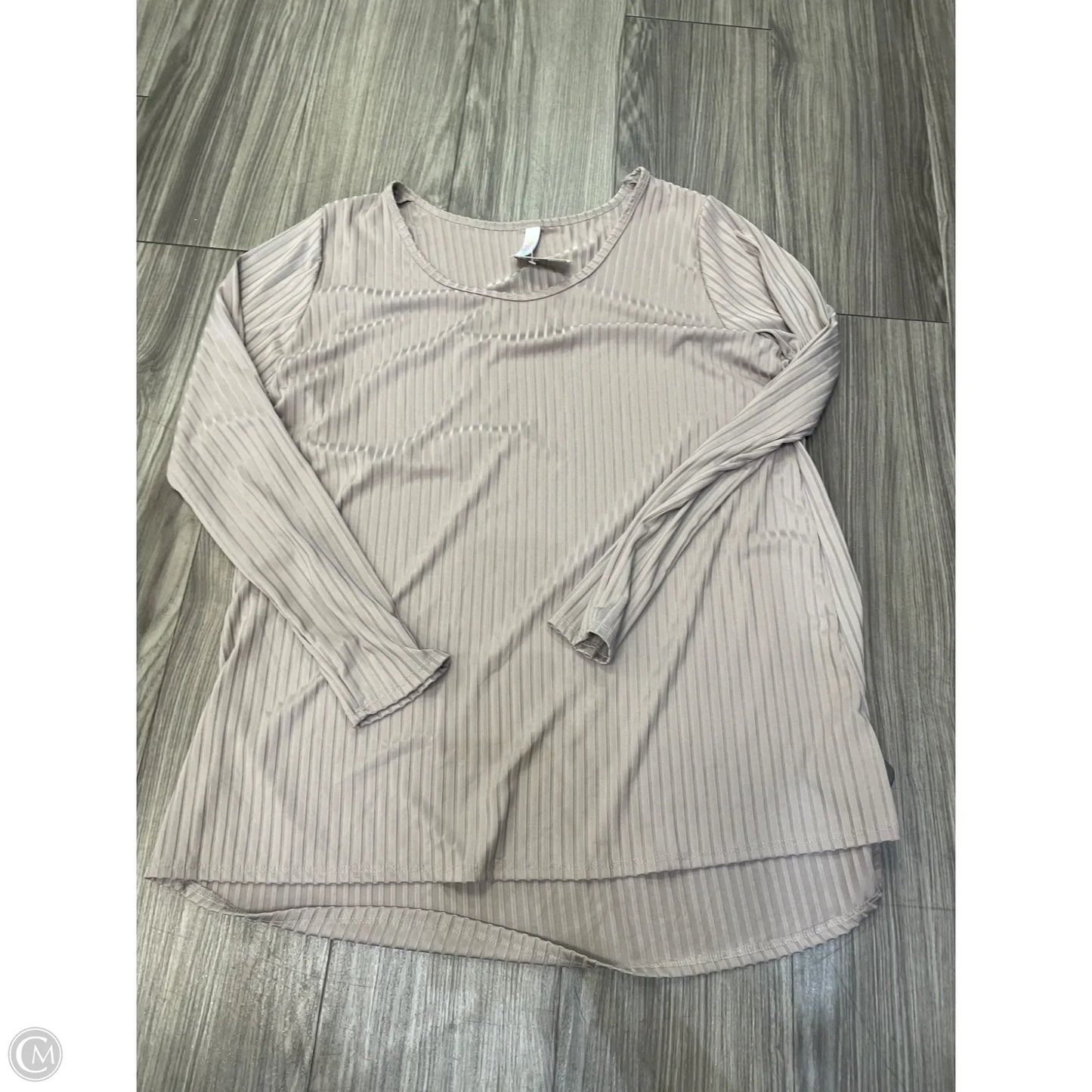 Top Long Sleeve Basic By Lularoe In Tan, Size: 2x