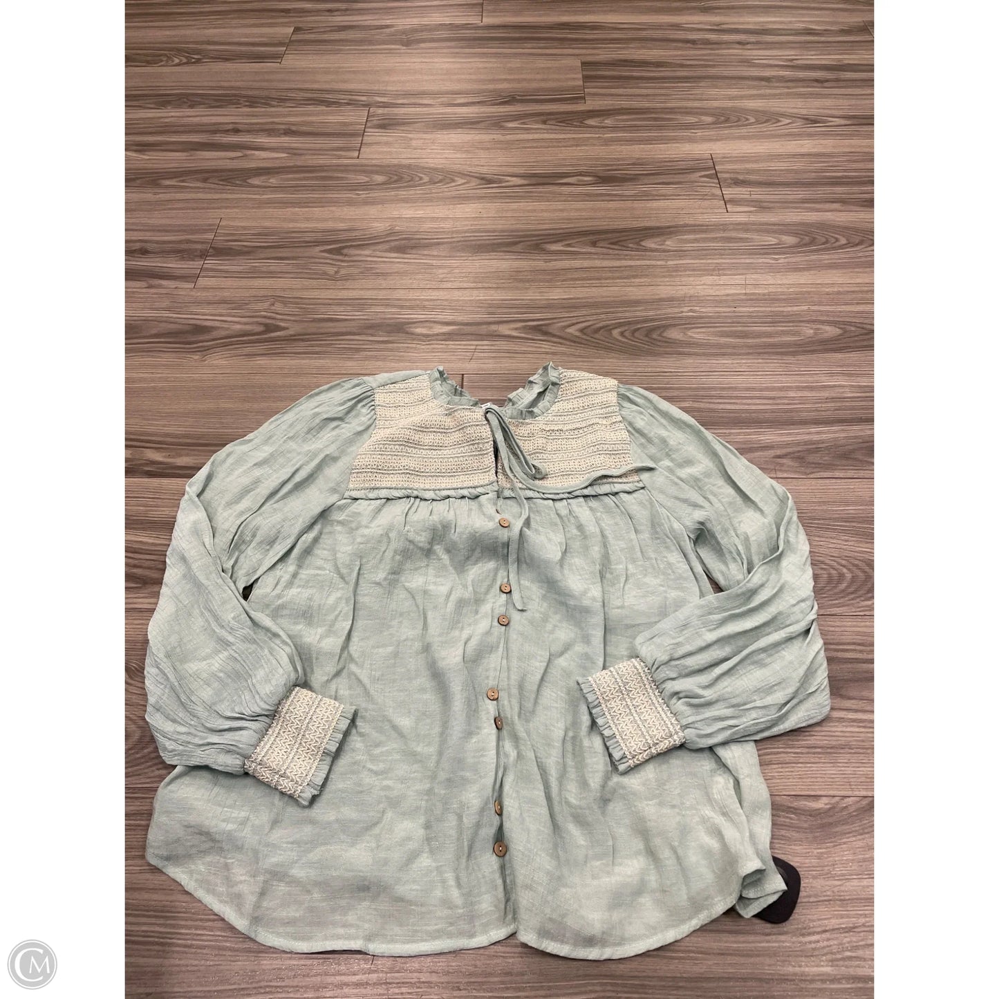 Top Long Sleeve By Blu Pepper In Teal, Size: Xl