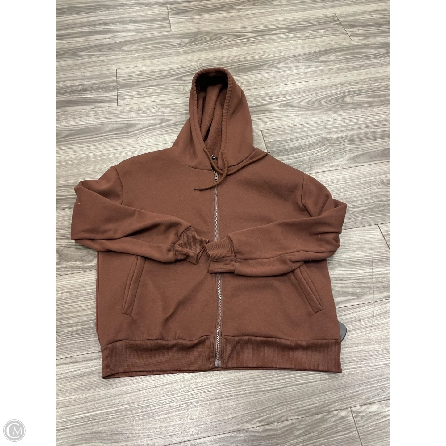 Sweatshirt Hoodie By Shein In Brown, Size: M