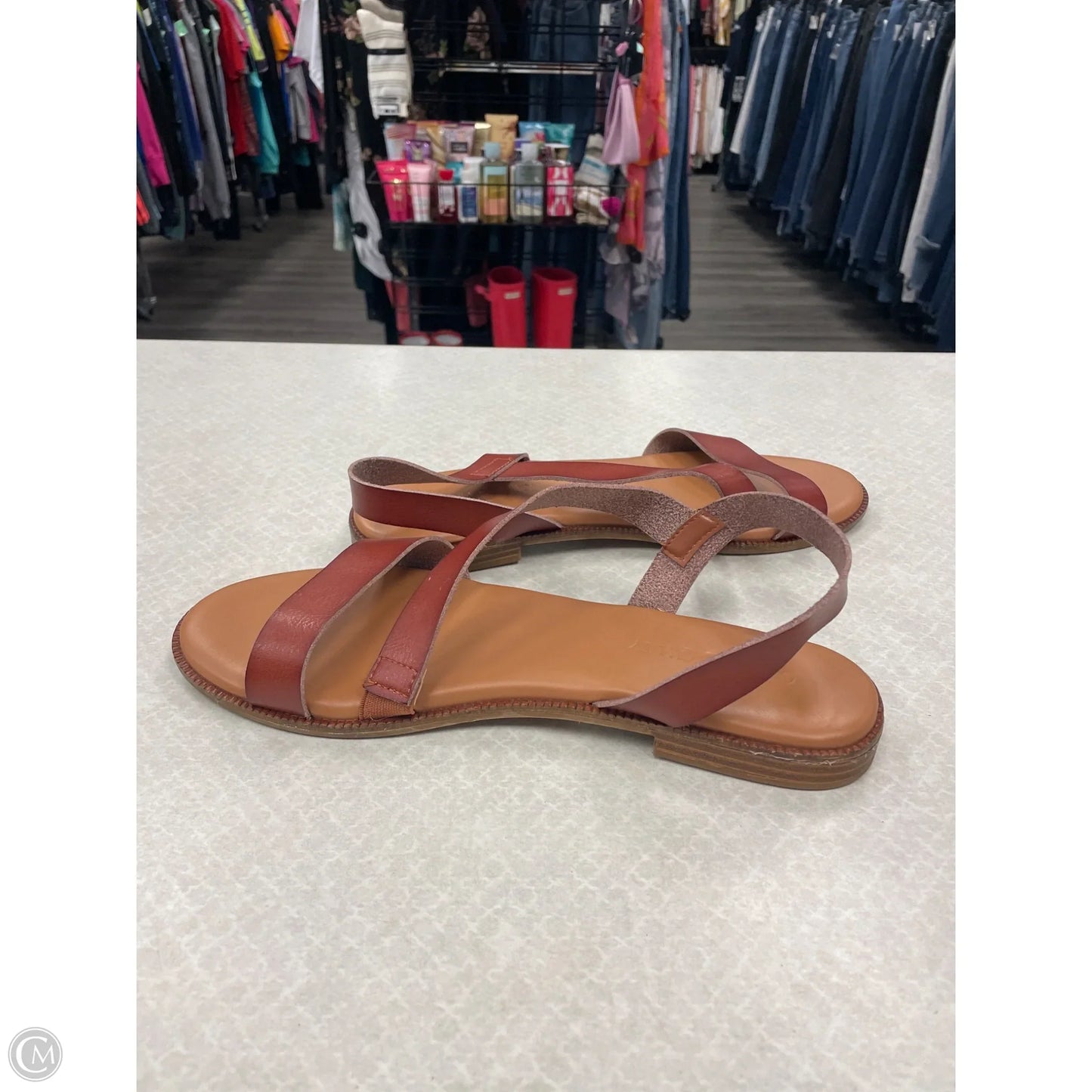 Sandals Flats By Cynthia Rowley In Brown & Red, Size: 10