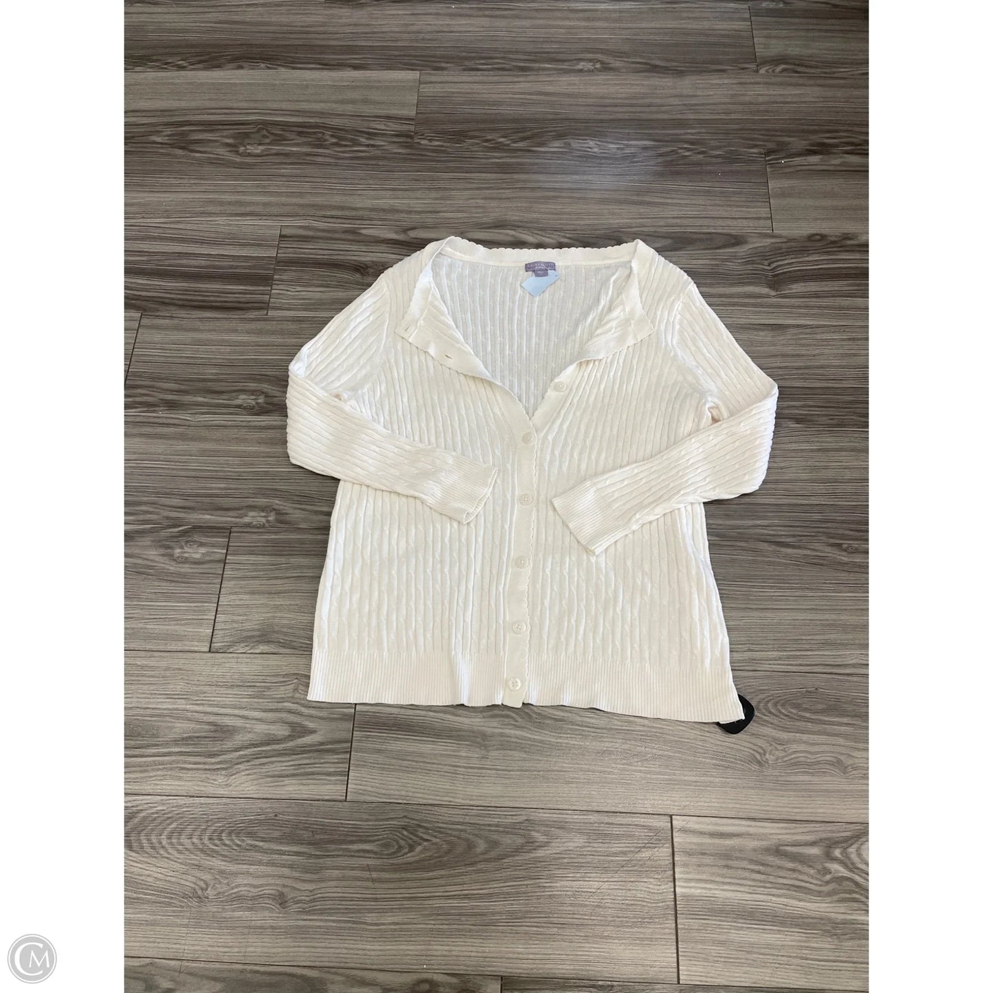 Cardigan By Laura Scott In Cream, Size: 3x