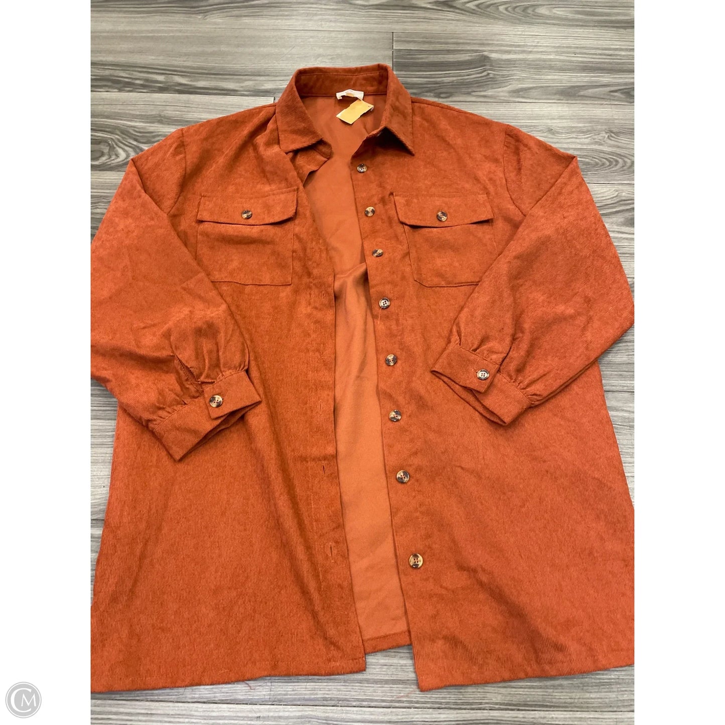 Top Long Sleeve By Entro In Orange, Size: L