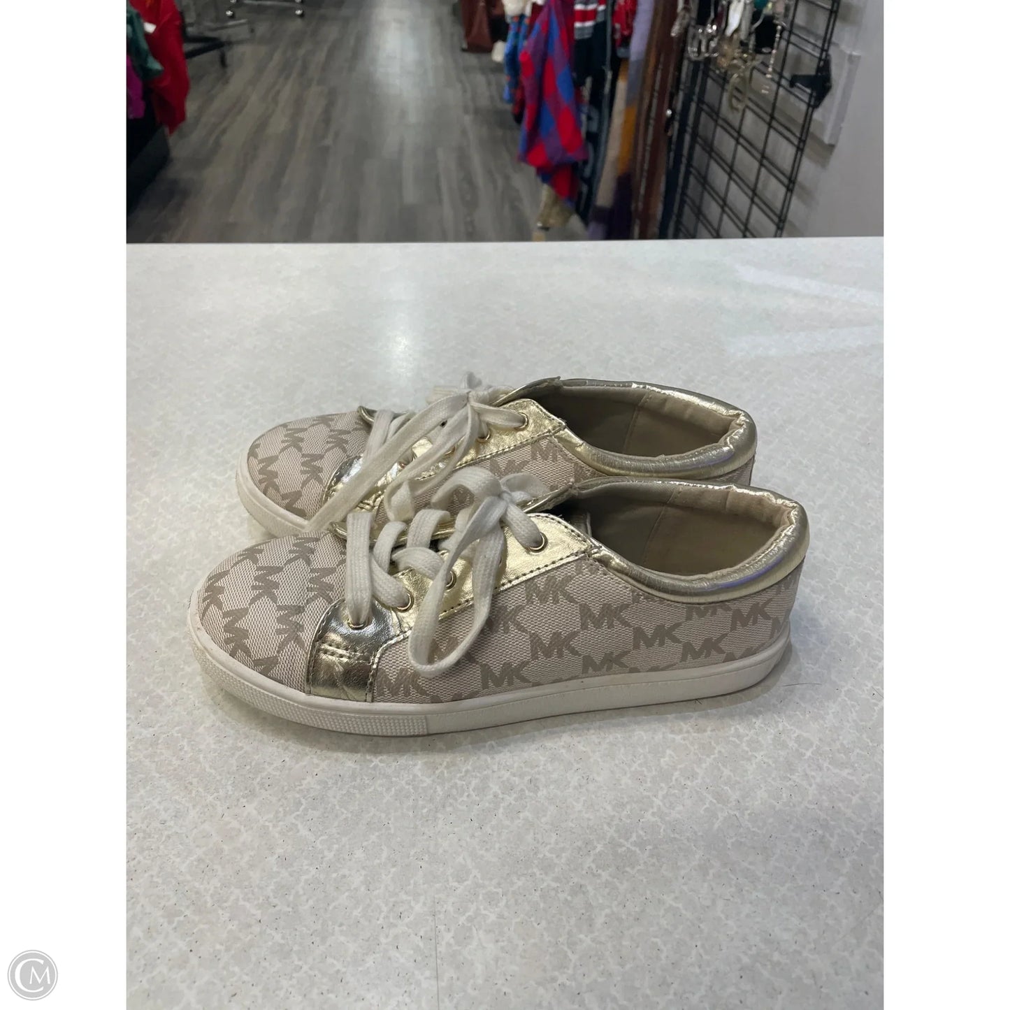 Shoes Designer By Michael Kors In Gold, Size: 5