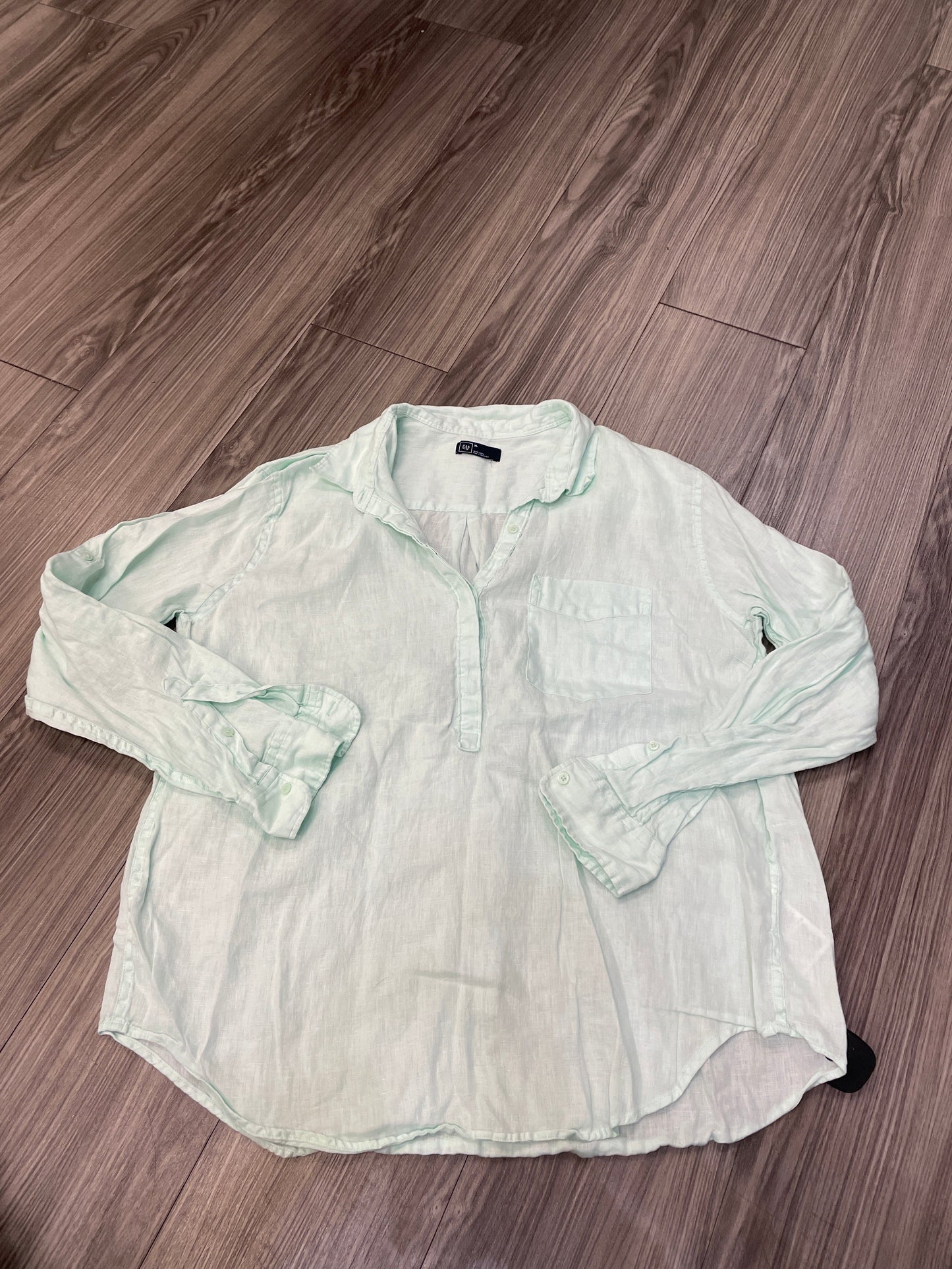 Top Long Sleeve By Gap In Teal, Size: Xl
