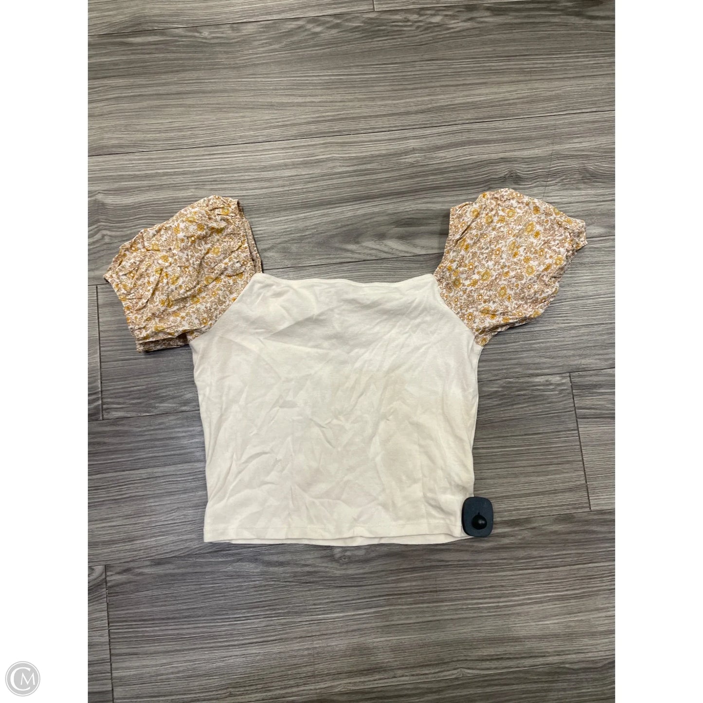 Top Short Sleeve By American Eagle In Cream, Size: L