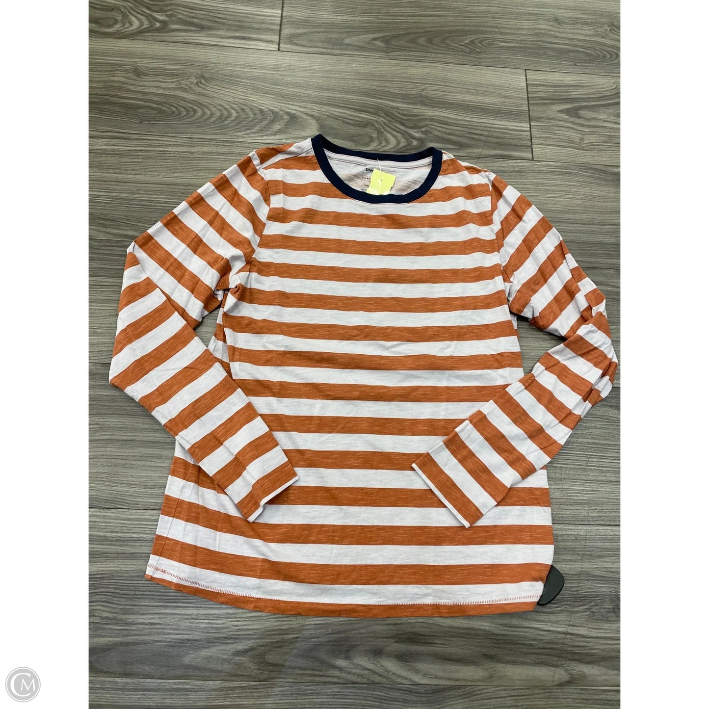 Top Long Sleeve Basic By Sonoma In Striped Pattern, Size: M
