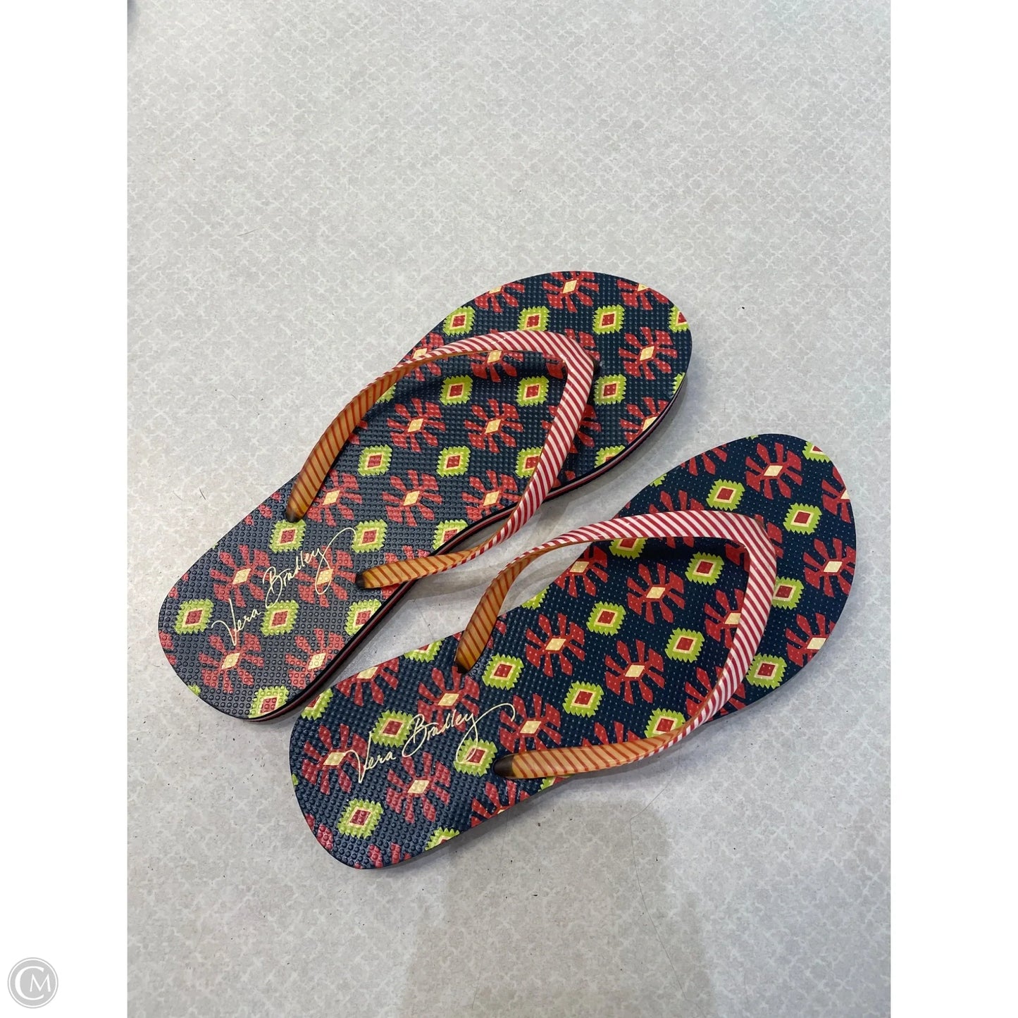 Sandals Flip Flops By Vera Bradley In Floral Print, Size: 9