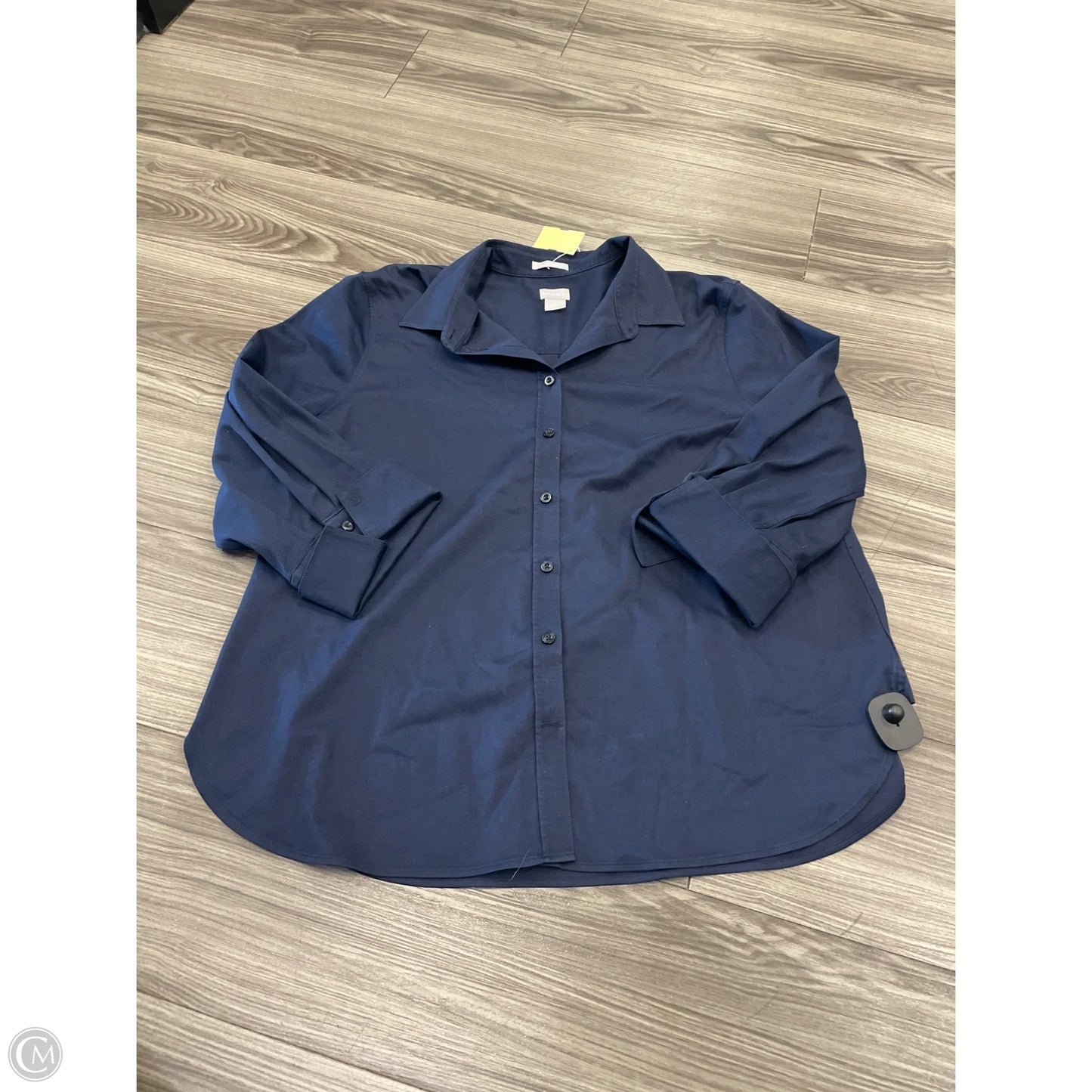 Top Long Sleeve By Chicos In Blue, Size: 3x