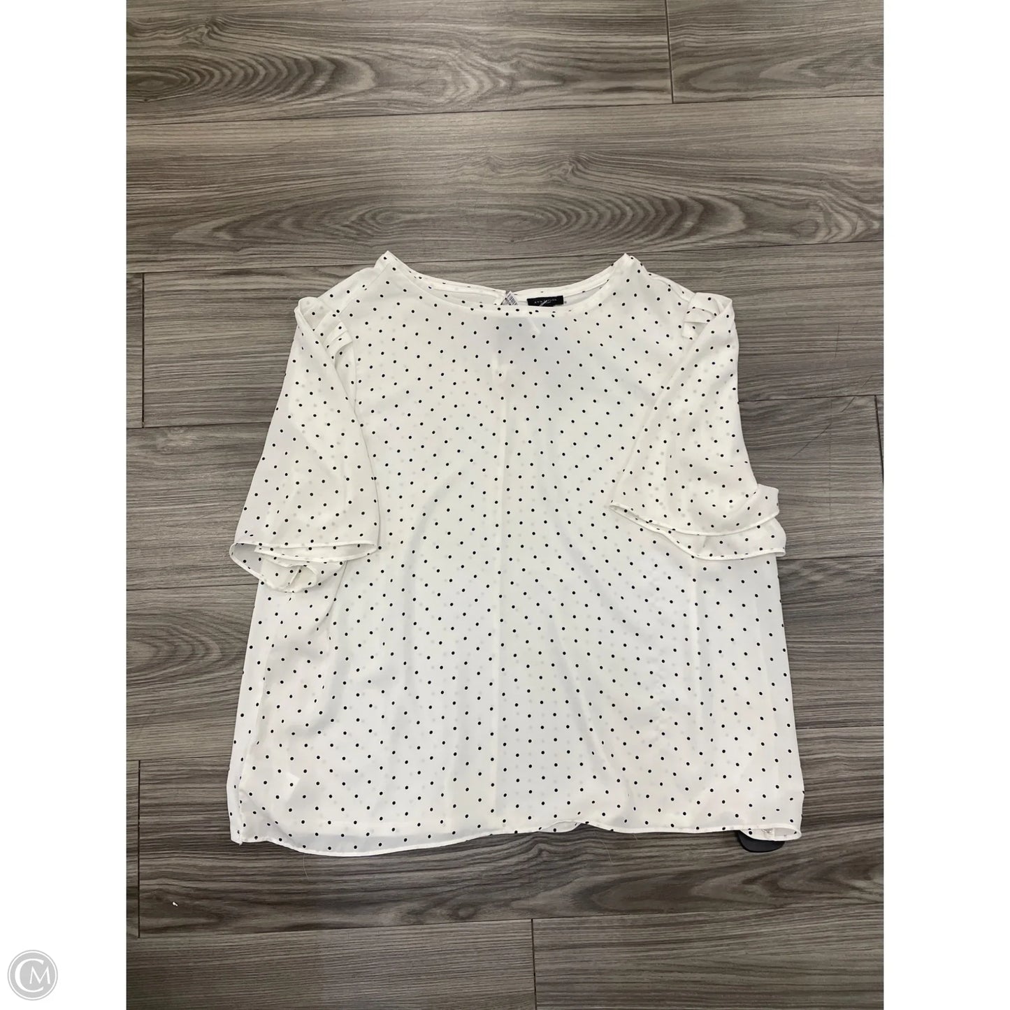 Top Short Sleeve By Ann Taylor In Polkadot Pattern, Size: Xl
