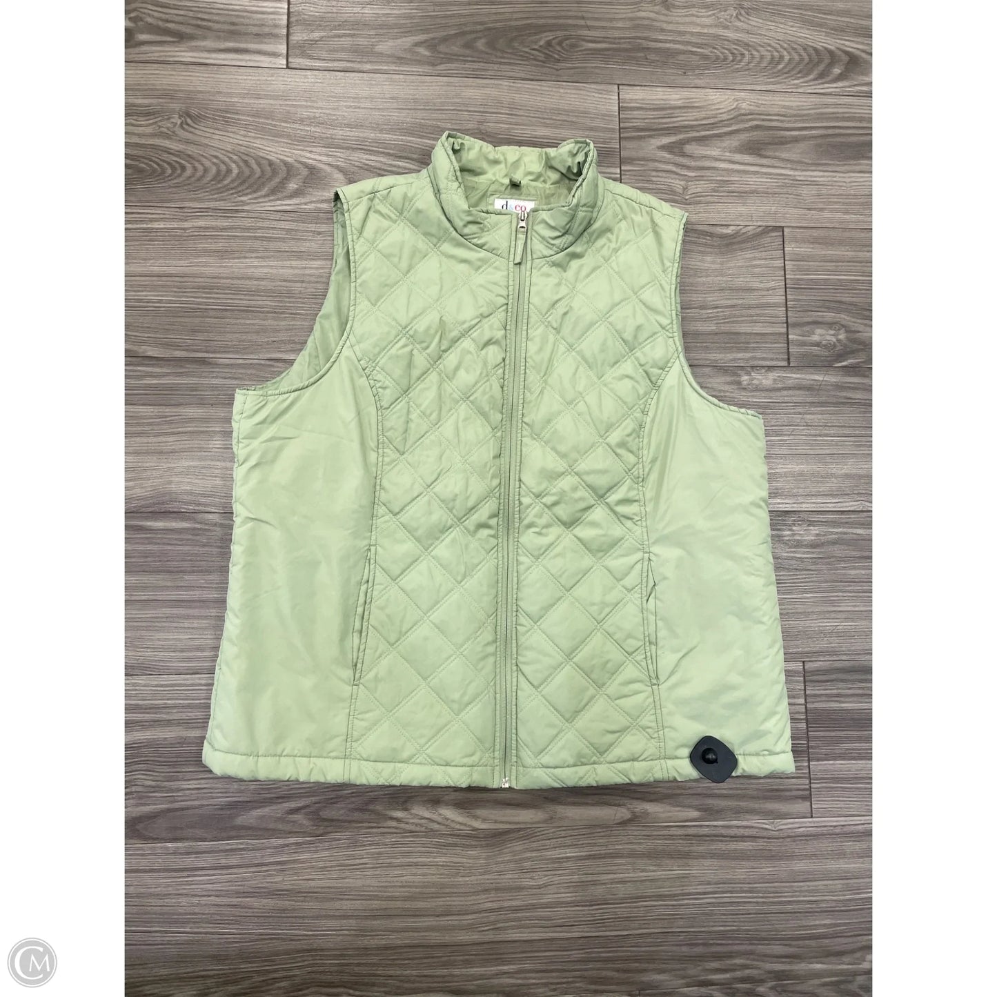 Vest Puffer & Quilted By D&co. In Green, Size: 1x