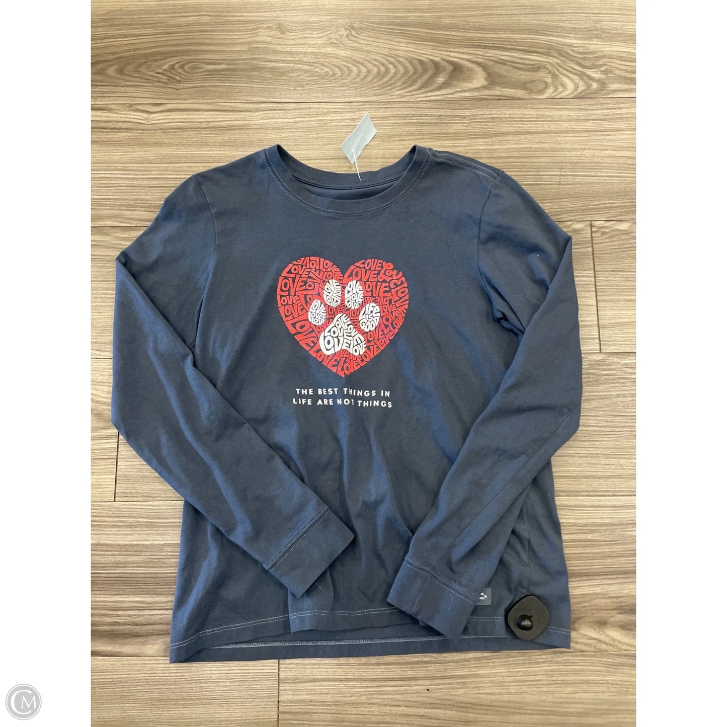 Top Long Sleeve By Life Is Good In Blue, Size: M