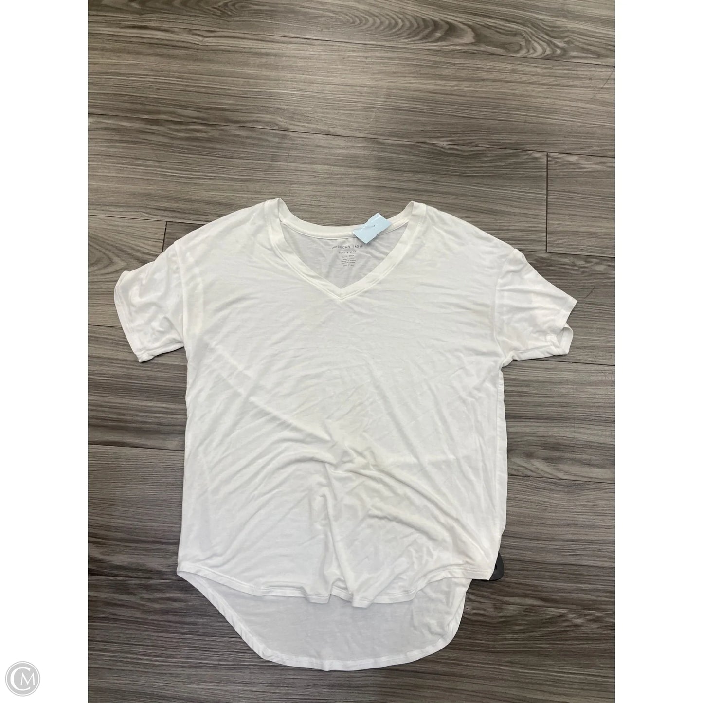 Top Short Sleeve By American Eagle In White, Size: Xs