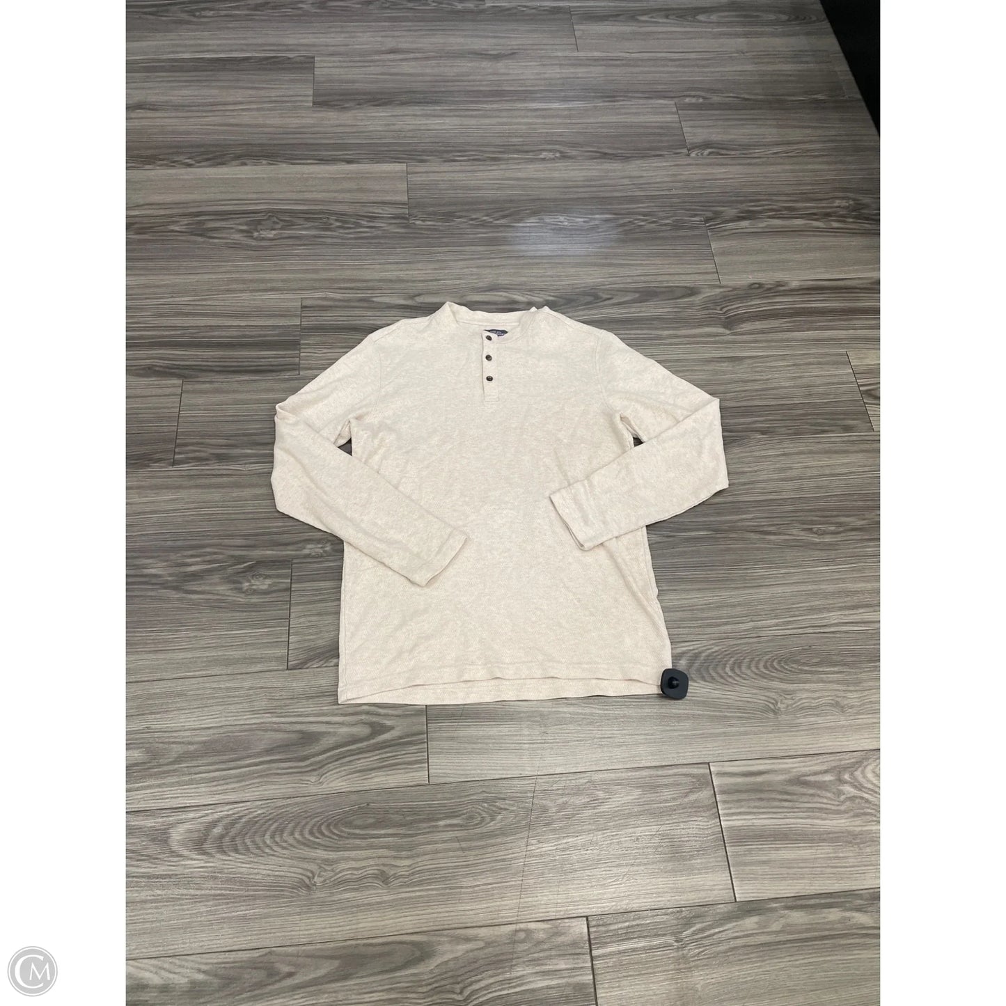 Top Long Sleeve By St Johns Bay In Cream, Size: L